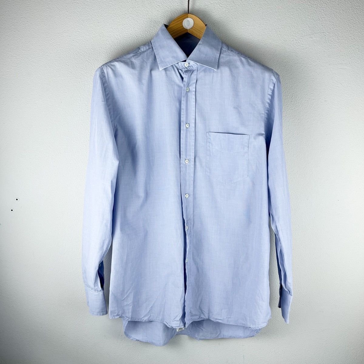 Balenciaga × Vintage BALENCIAGA LUXURY VINTAGE PURO COTONE BLUE STRIPED 43/17 Size US M / EU 48-50 / 2 - 1 Thumbnail