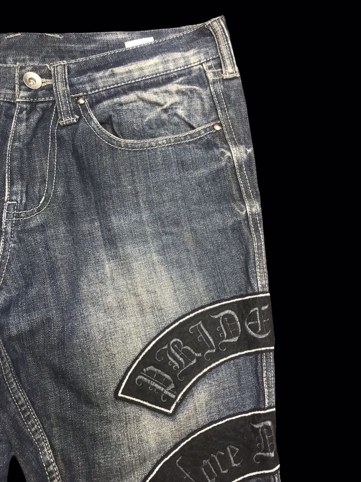 Japanese Brand 💥FLARE💥Archival semanticdesign Flare Patches Denim F432 Size US 31 - 5 Thumbnail