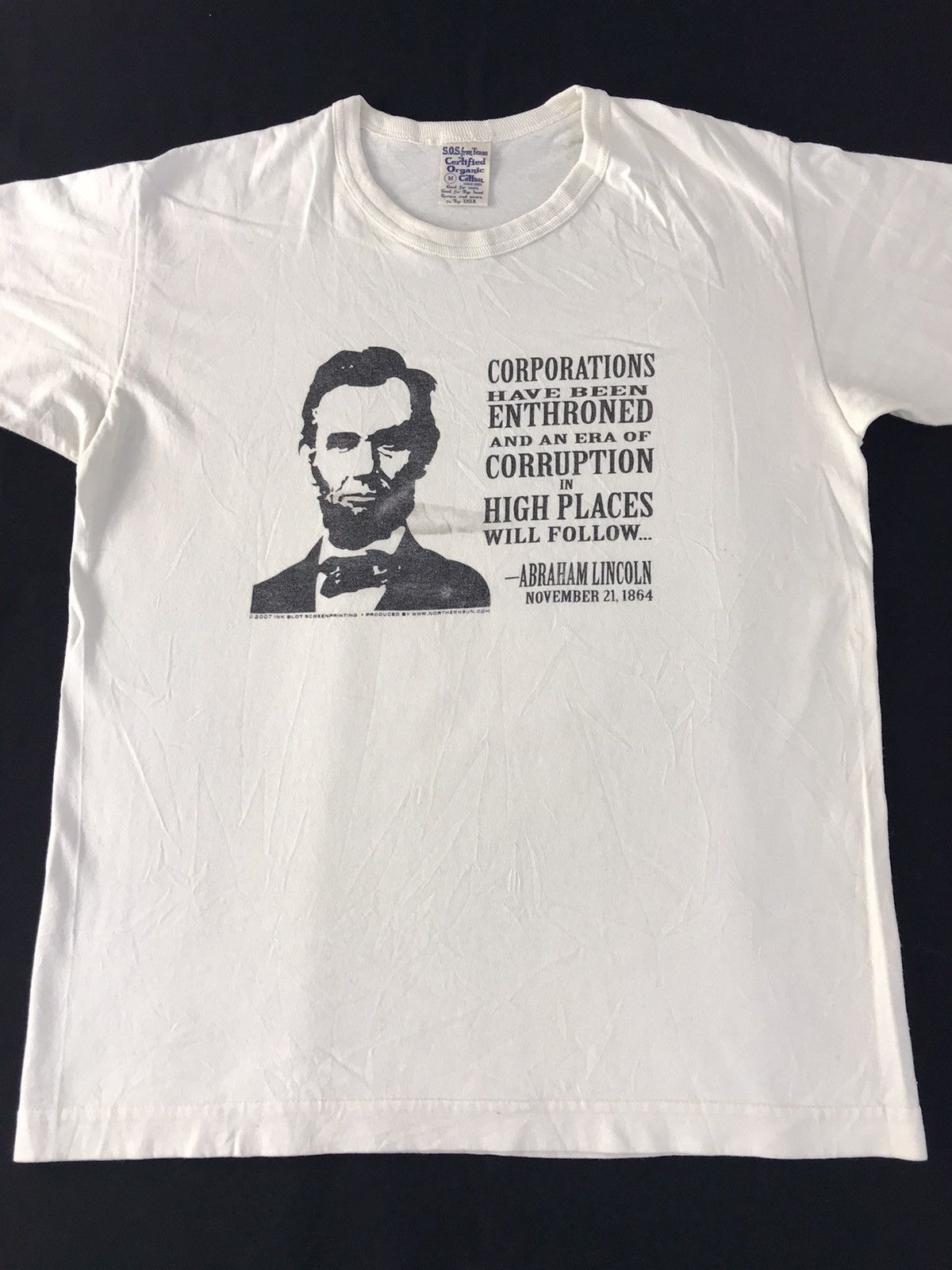 Vintage Sos Texas Usa Abraham Lincoln Us President Quote’s Tee Size US M / EU 48-50 / 2 - 3 Thumbnail