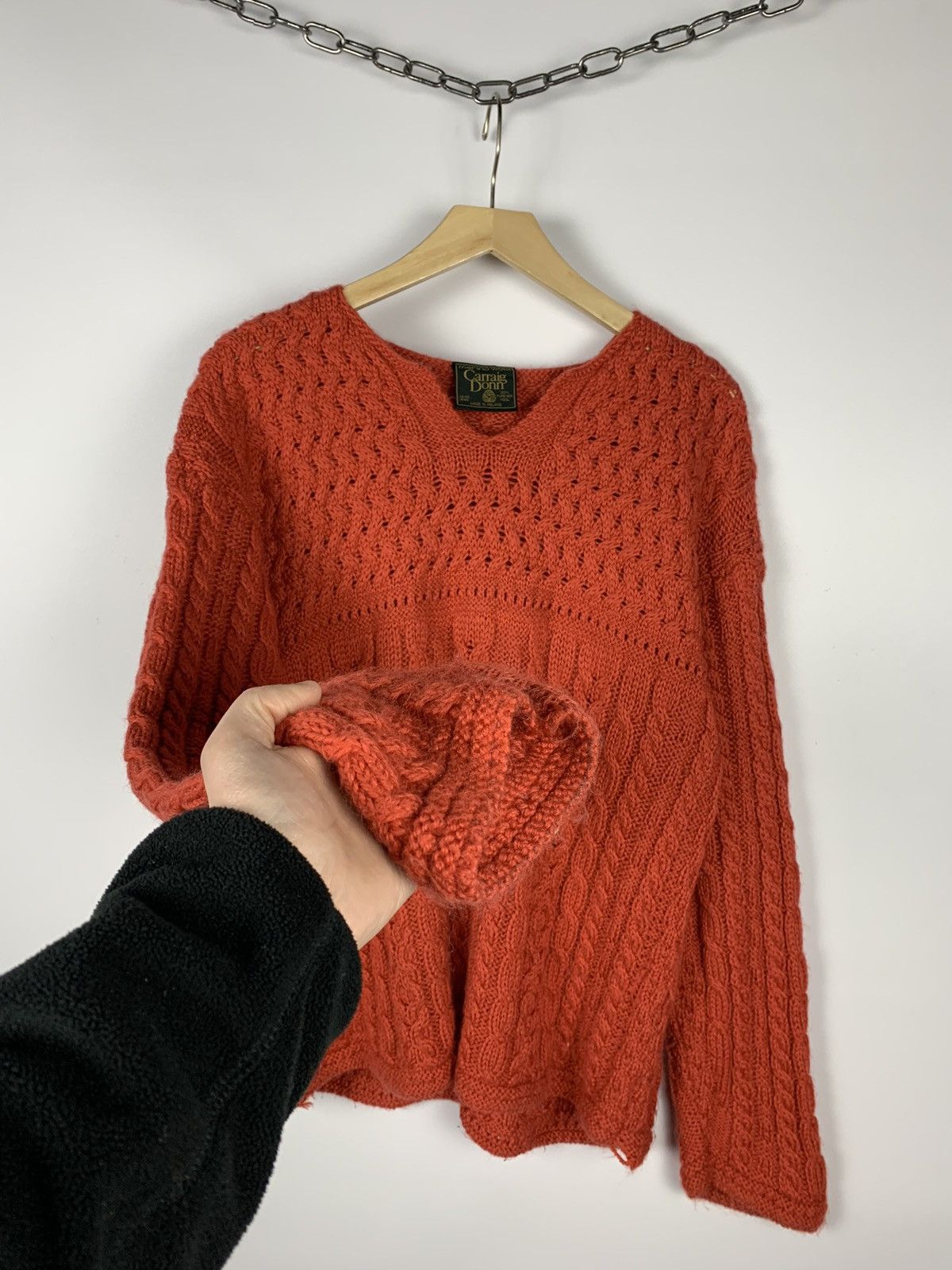 Carraig Donn Irish Carraig Donn Cable Knit Merino Wool Sweater Fisherma Size L / US 10 / IT 46 - 11 Thumbnail