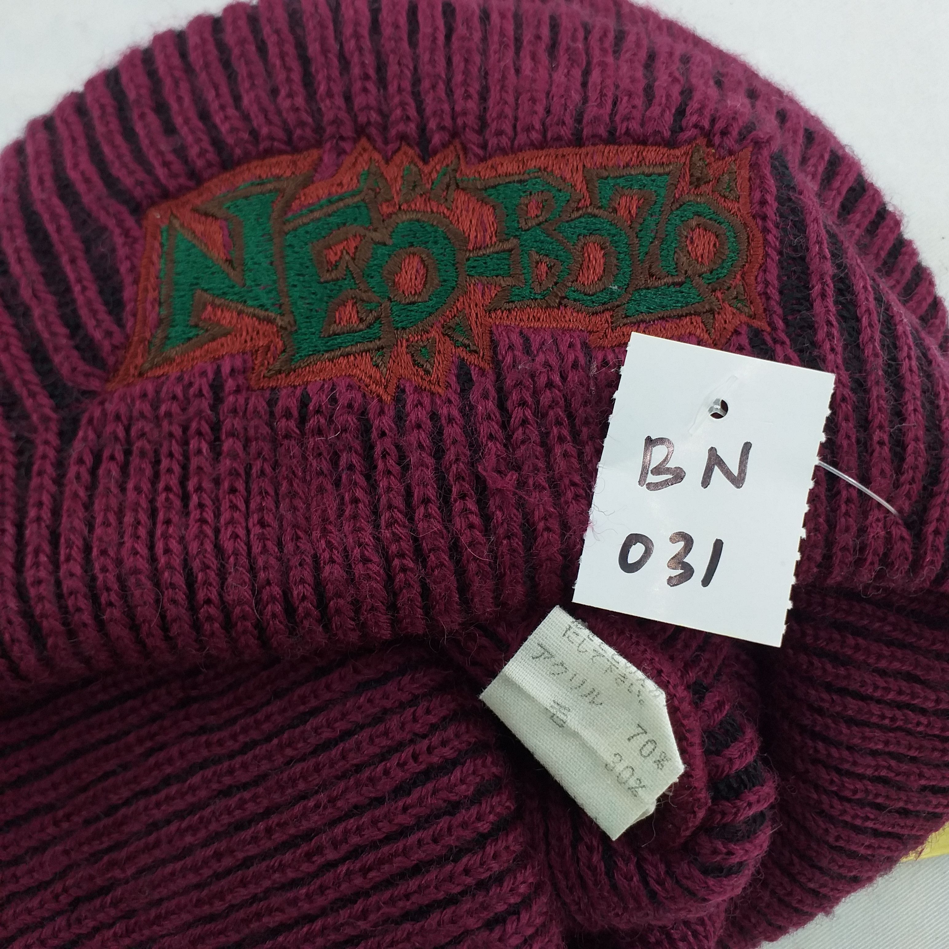 Japanese Brand Neo-Bozo Spell Out Snow Cap Hat Beanie -BN031 Size ONE SIZE - 4 Thumbnail