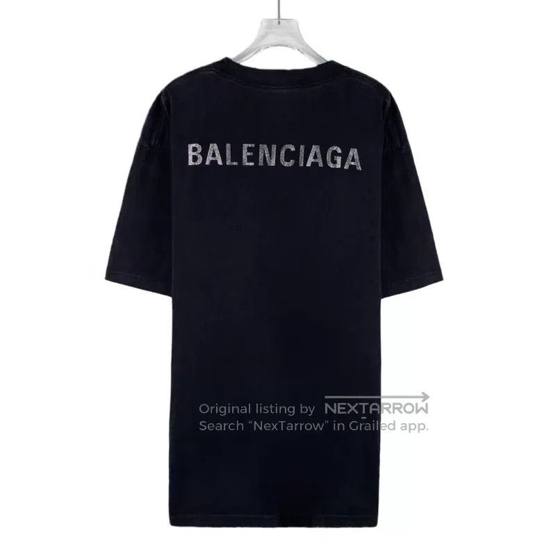 Balenciaga Balenciaga Black Logo Letter Diamond-Studded Cotton Short Size US XS / EU 42 / 0 - 2 Thumbnail
