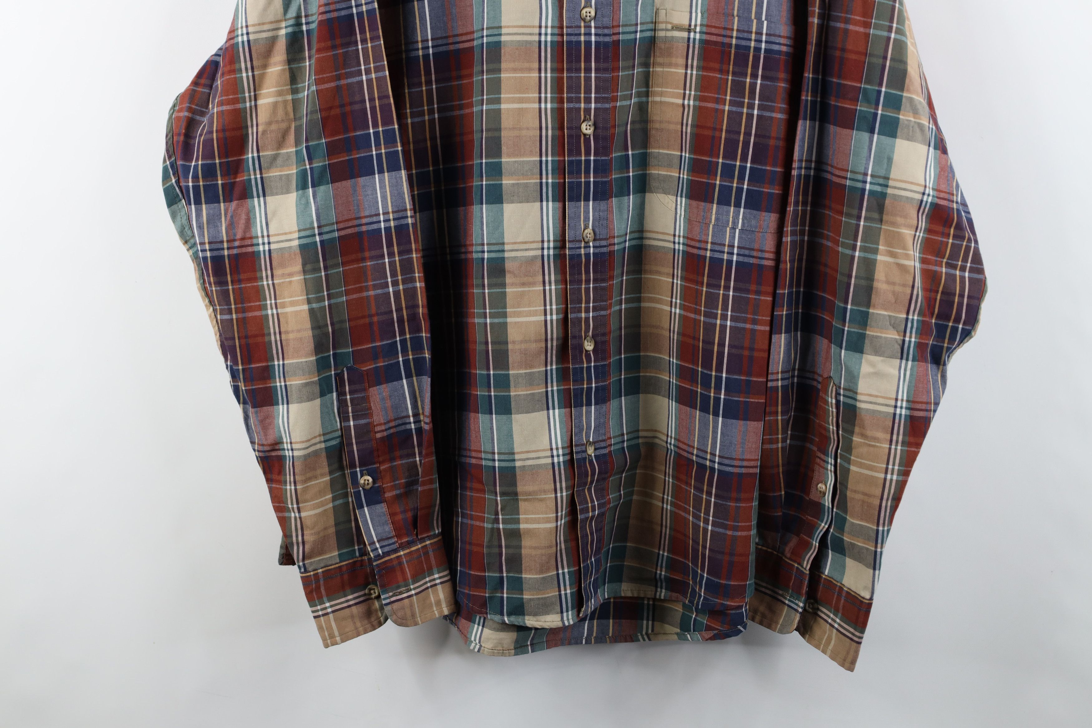 Vintage Vintage 90s Streetwear Tone Plaid Collared Button Down Shirt Size US XL / EU 56 / 4 - 3 Thumbnail