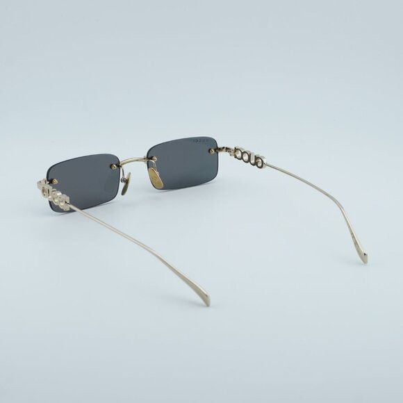 Gucci Gucci GG1808S 003 Sunglasses Gold Rectangle Frame, Grey Size ONE SIZE - 6 Thumbnail