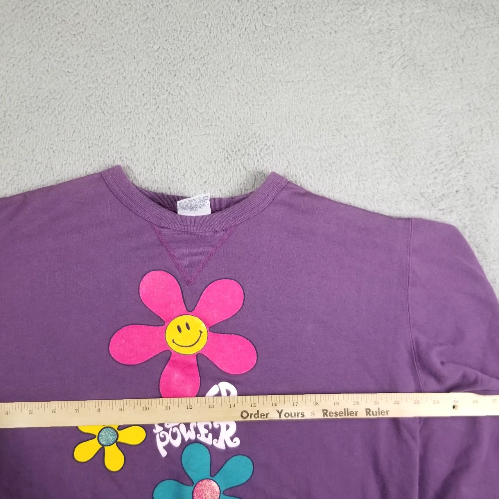 Vintage Vtg 90s Hippie Flower Power Crewneck Sweatshirt Medium Ross Sportswear Size US M / EU 48-50 / 2 - 6 Thumbnail
