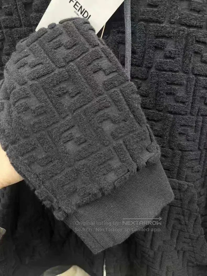 Fendi Fendi Embroidered Flock All-Over Printed Logo Black Towel Size M / US 6-8 / IT 42-44 - 6 Thumbnail