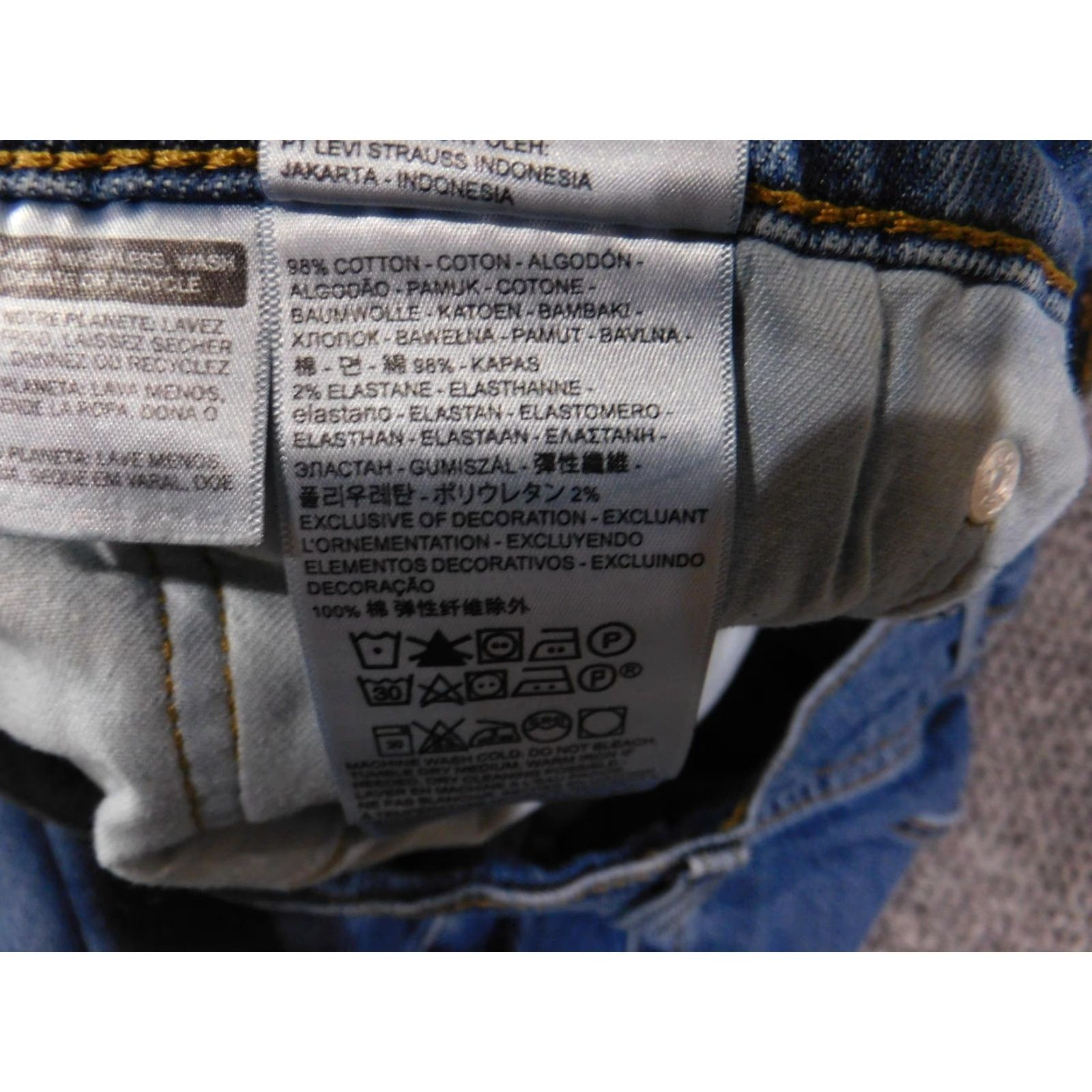 Levi's Levi's Jeans Mens 40x30 Blue Straight Leg Stretch Denim 5-Pocket Zip Fly Rivets Size US 40 / EU 56 - 5 Thumbnail