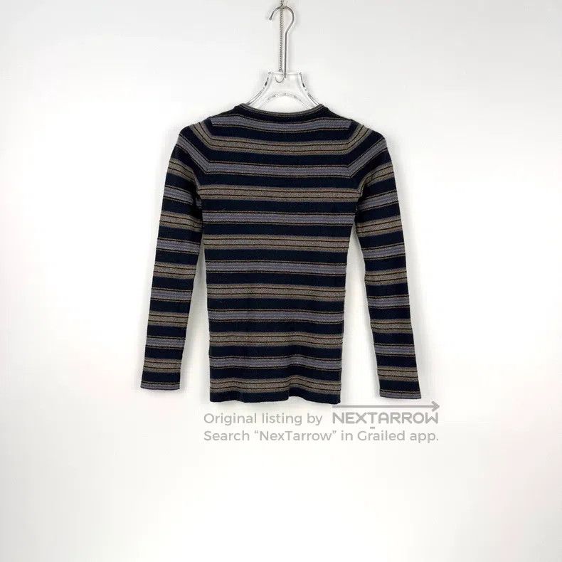 Brunello Cucinelli Brunello Cucinelli Blue striped fine glitter wool sweater Size M / US 6-8 / IT 42-44 - 4 Thumbnail