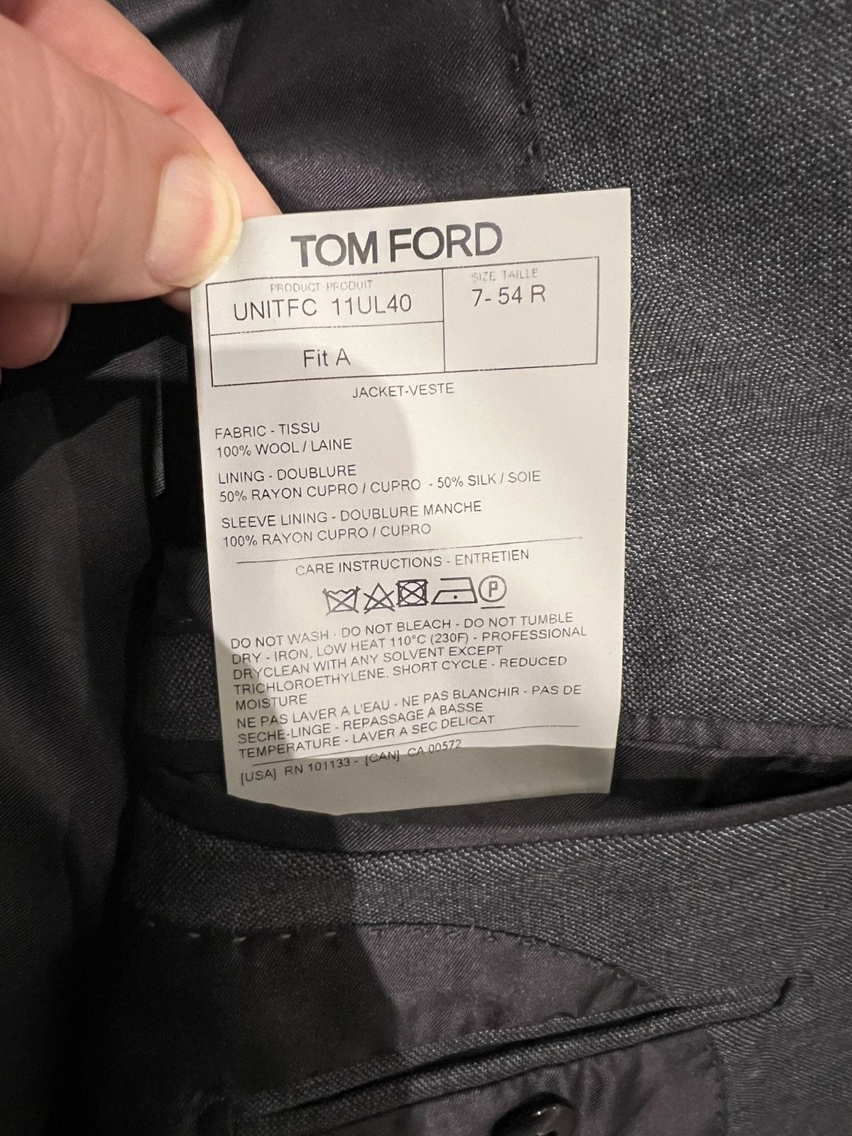 Tom Ford Tom Ford wool Classic Suit Jacket Size 54 R Grey Men’s Size 44R - 7 Thumbnail