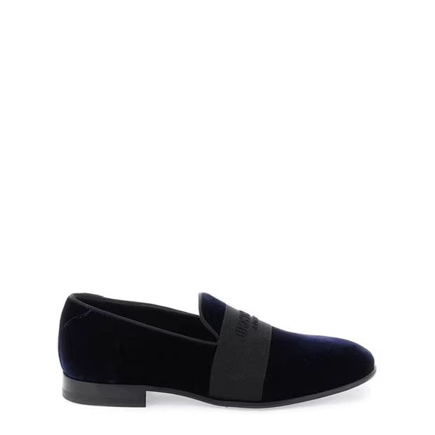 image of Jimmy Choo O1G2R1Mq0524 Thame Velvet In Navy Velvet Shoes, Men's (Size 11)