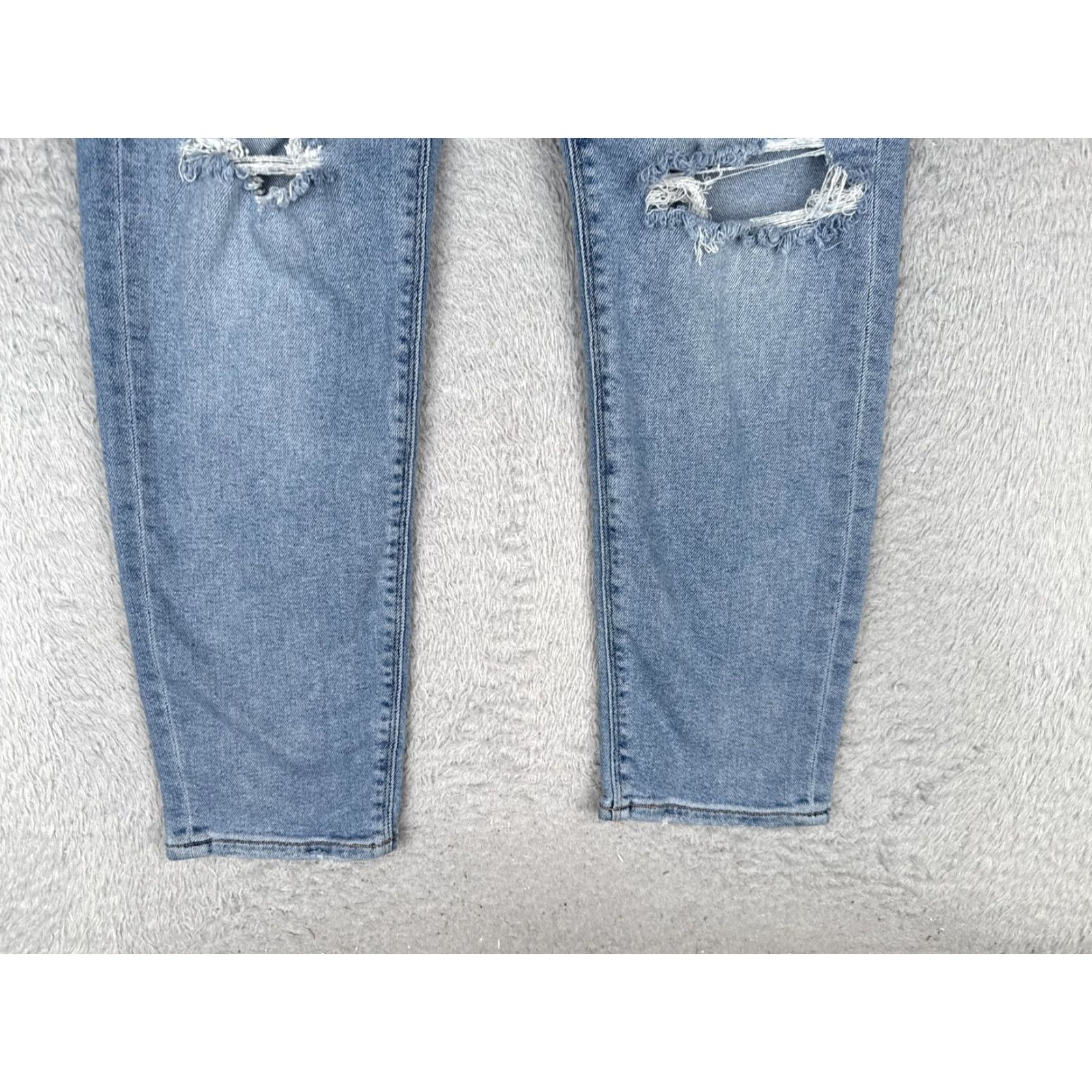 American Eagle Outfitters American Eagle Jeans Womens 4 Blue Distressed High Rise Straight Stretch Denim Jeans Modern 90s Womens Size 27" / US 4 / IT 40 - 2 Thumbnail