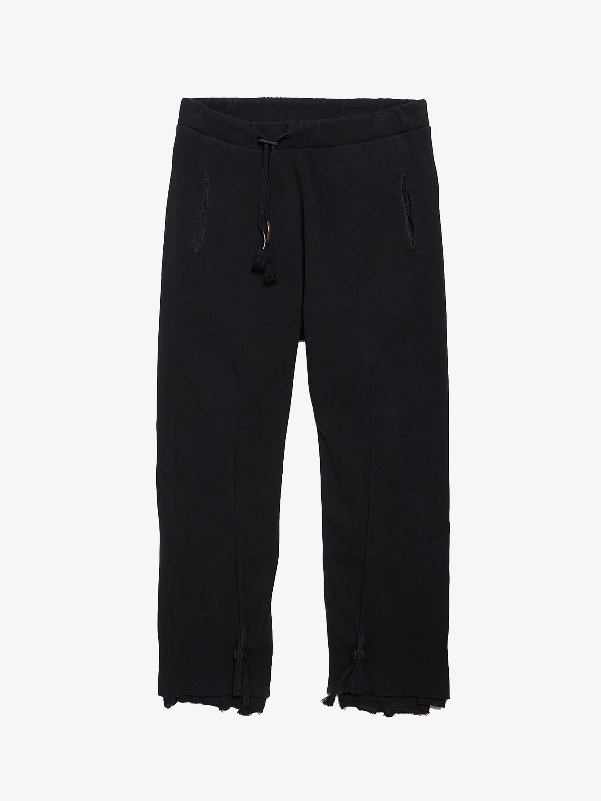 Boris Bidjan Saberi P9 F092 Black Raw Hem Cotton Sweatpants Size US 30 / EU 46 - 1 Thumbnail