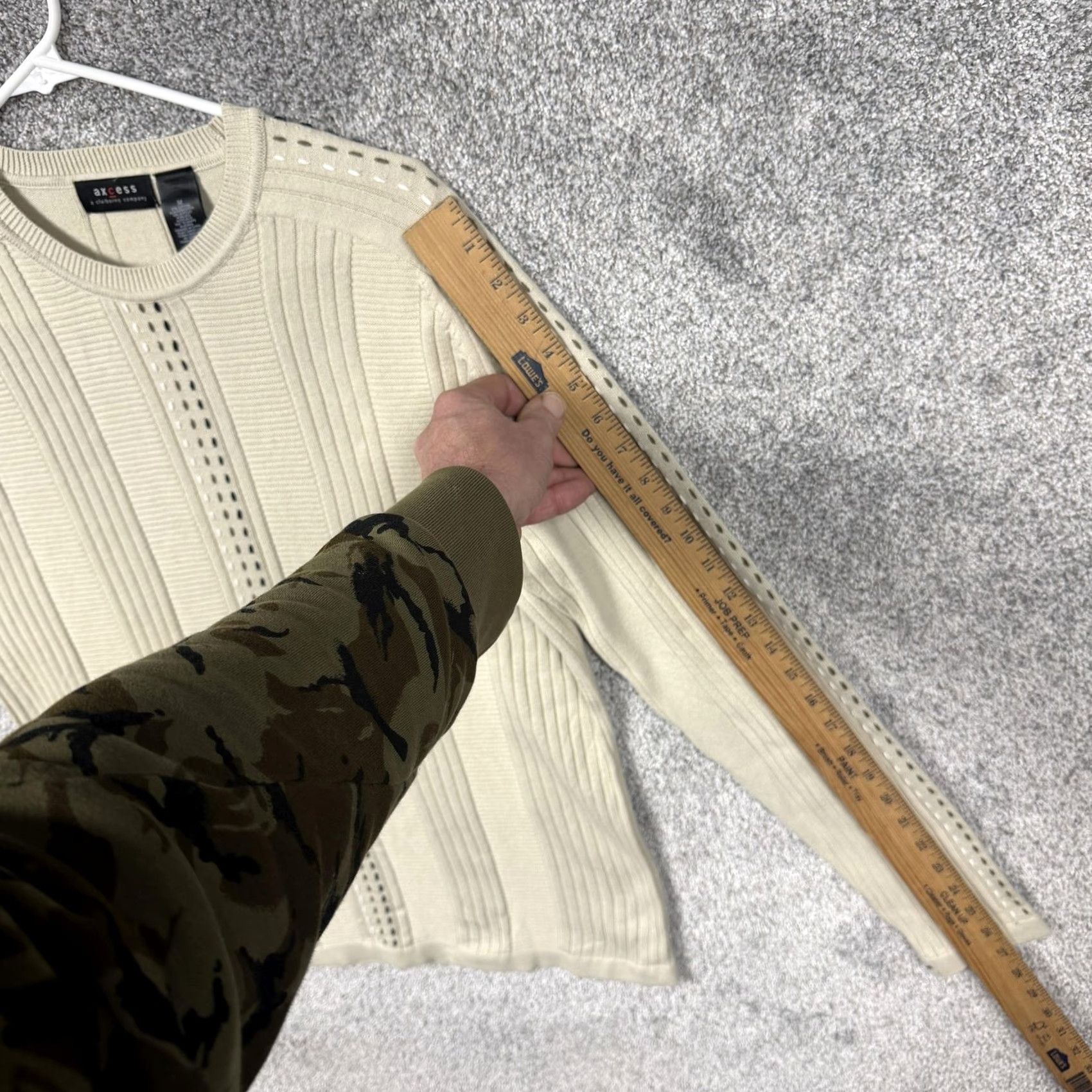 Vintage VINTAGE Axcess Sweater Men M Crew Neck Textured Knit Beige 90s Hip Hop Streetwear Biggie Casual Size US M / EU 48-50 / 2 - 3 Thumbnail