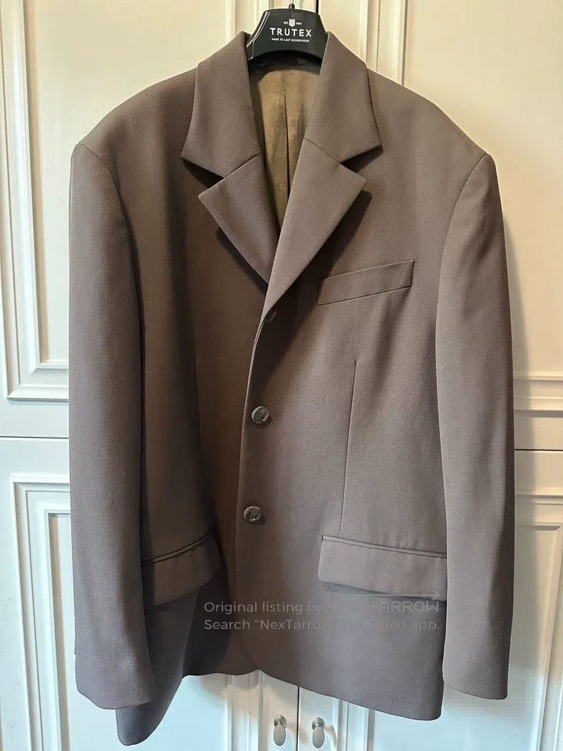 Acne Studios Acne Studios Khaki Oversized Drop Shoulder Blazer Size 4XL / US 24-26 - 1 Thumbnail
