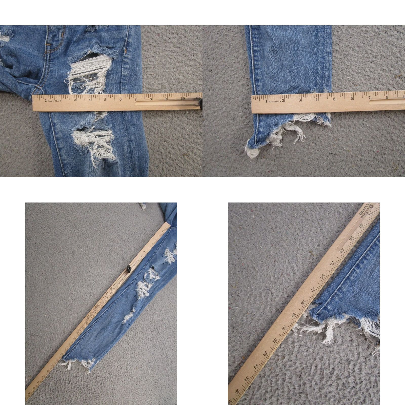 American Eagle Outfitters American Eagle Outfitters Jeans Jegging Distressed Stretch Hi Rise 4 Blue Denim Ladies 5-Pocket Regular Modern Wearable Size 4 Size 27" / US 4 / IT 40 - 8 Thumbnail