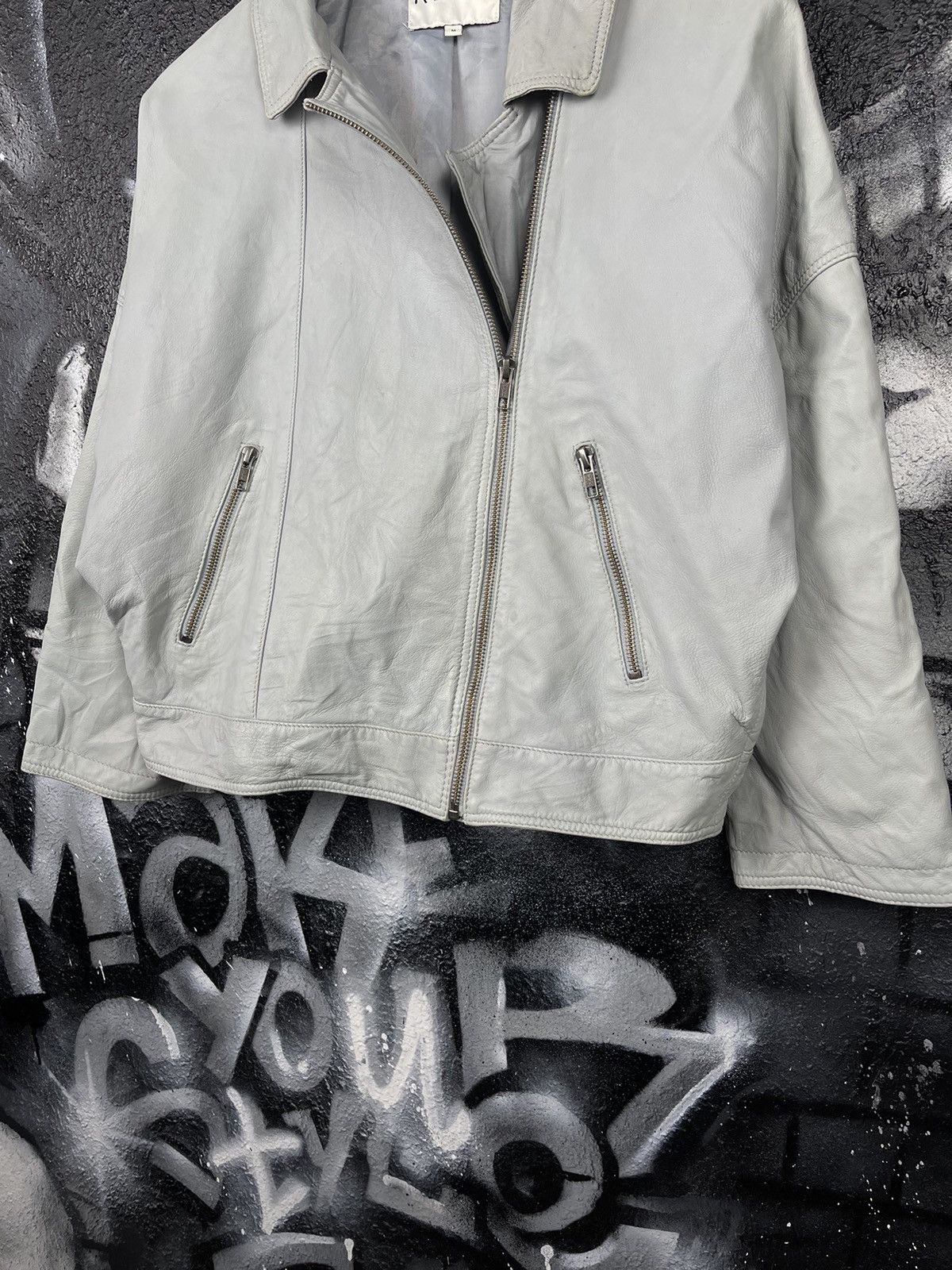 Reiss Reiss Lamb Leather Asymmetrical Jacket Women’s Size Medium Size M / US 6-8 / IT 42-44 - 4 Thumbnail