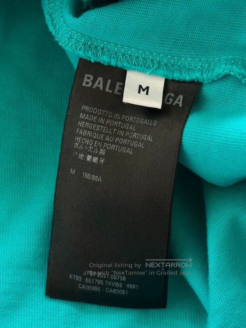 Balenciaga Balenciaga Lake green big damage logo short sleeve Size US M / EU 48-50 / 2 - 3 Thumbnail