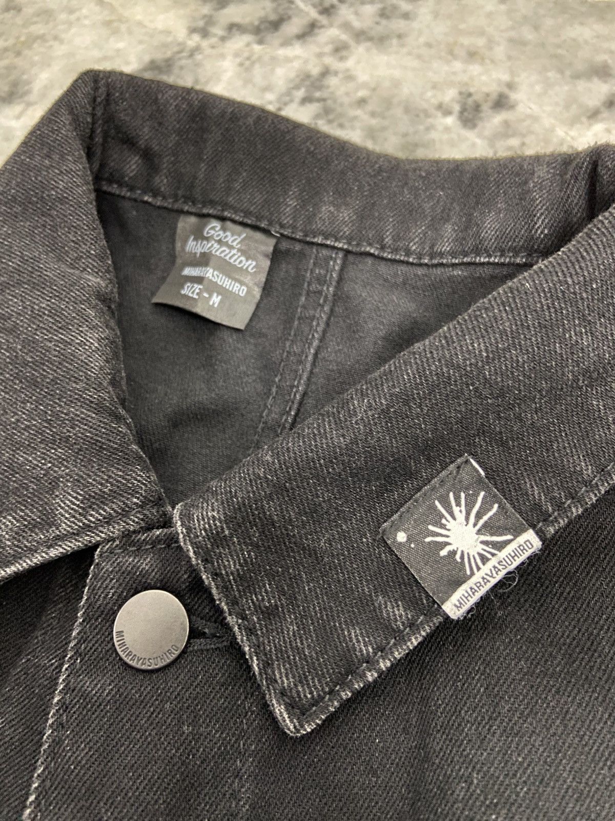 Maison MIHARA YASUHIRO Gu x Miharayasuhiro Black Trucker Denim Jacket Size US M / EU 48-50 / 2 - 6 Thumbnail