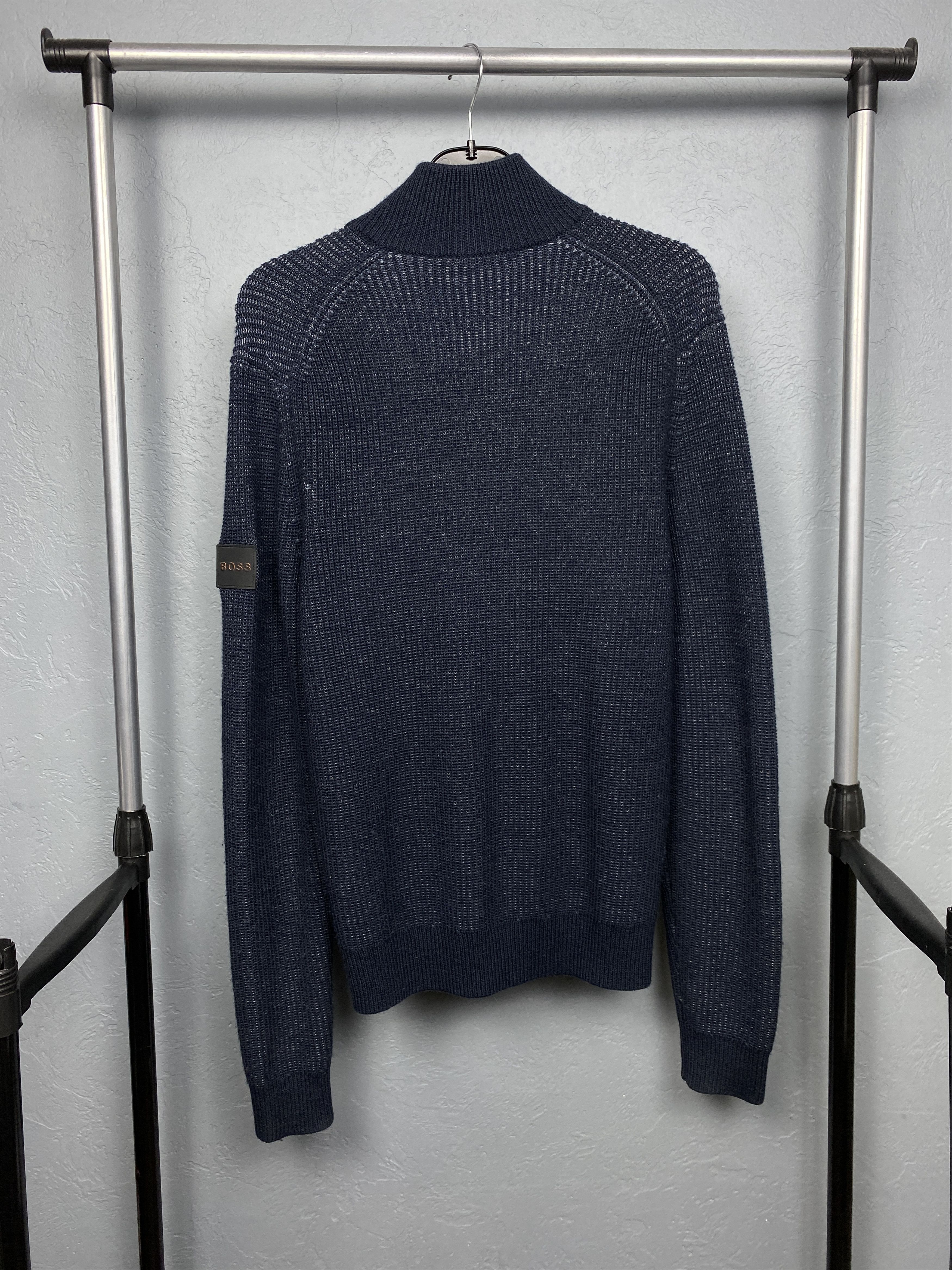 Hugo Boss Hugo Boss Vintage Mens Wool Knit Full Zip Sweater Size US S / EU 44-46 / 1 - 8 Thumbnail