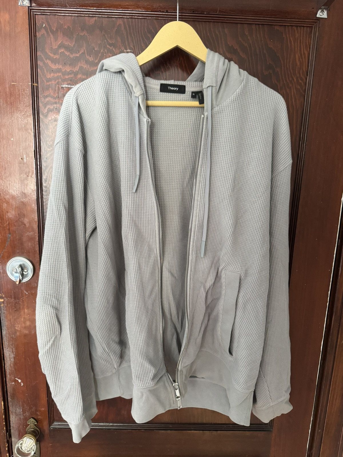 Theory Waffle-Knit Zip Sweater in Organic Cotton Size US XL / EU 56 / 4 - 2 Thumbnail