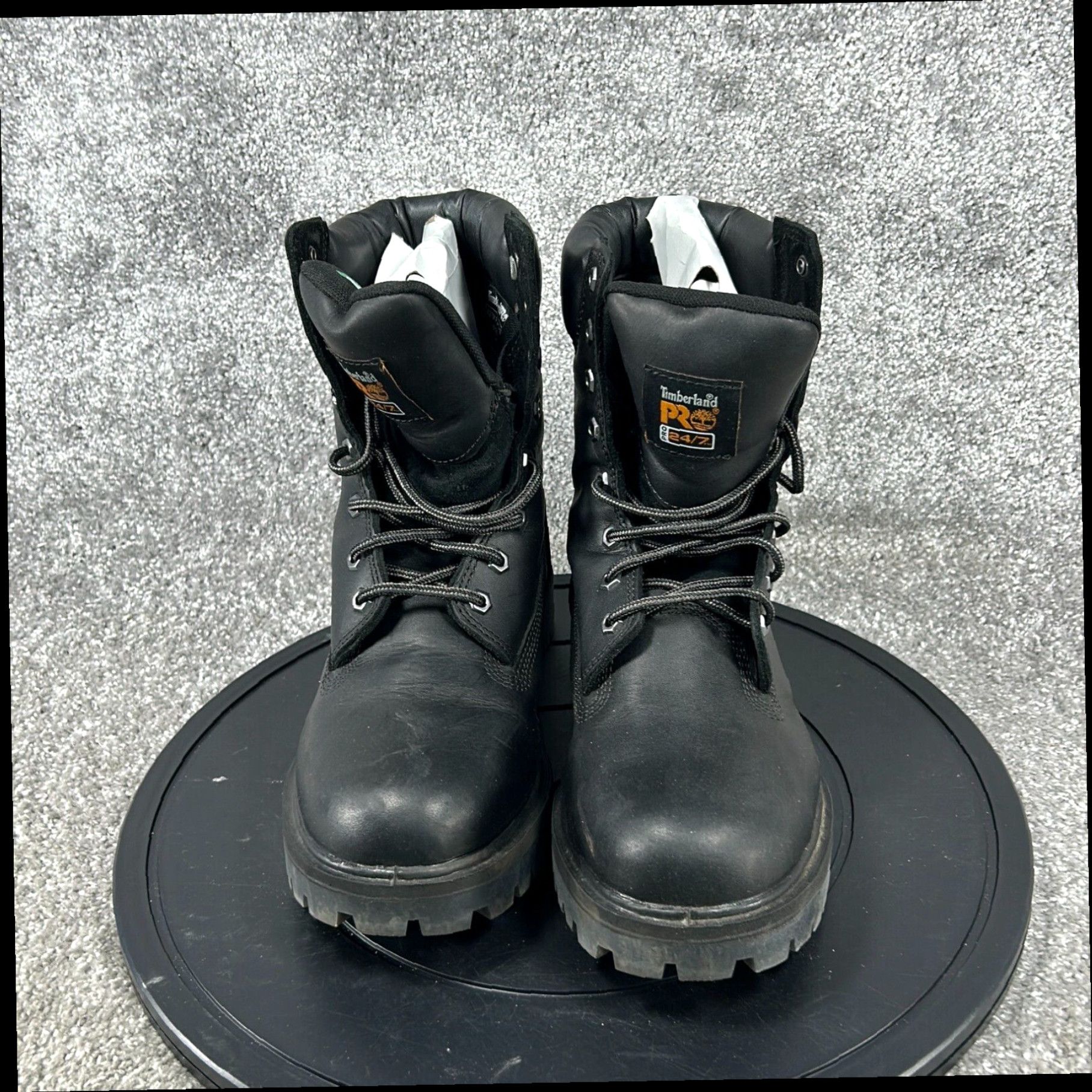 Timberland Steel Toe Black Leather Work Boots for Men Size 10 M by Timberland Pro Direct Attach Grailed