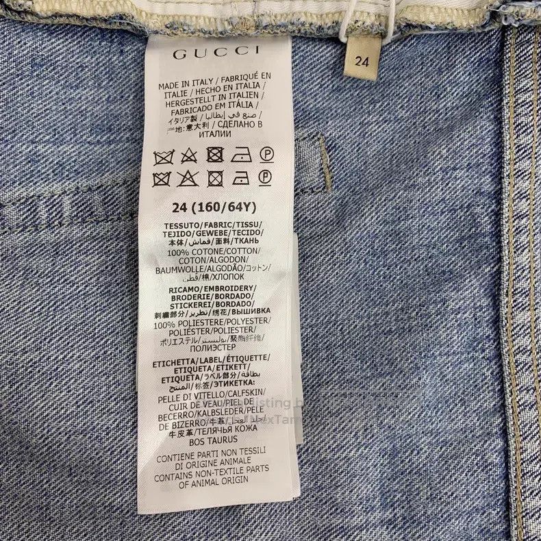 Gucci Gucci Blue leather logo hole denim shorts Size 24" / US 00 / IT 34 - 7 Thumbnail