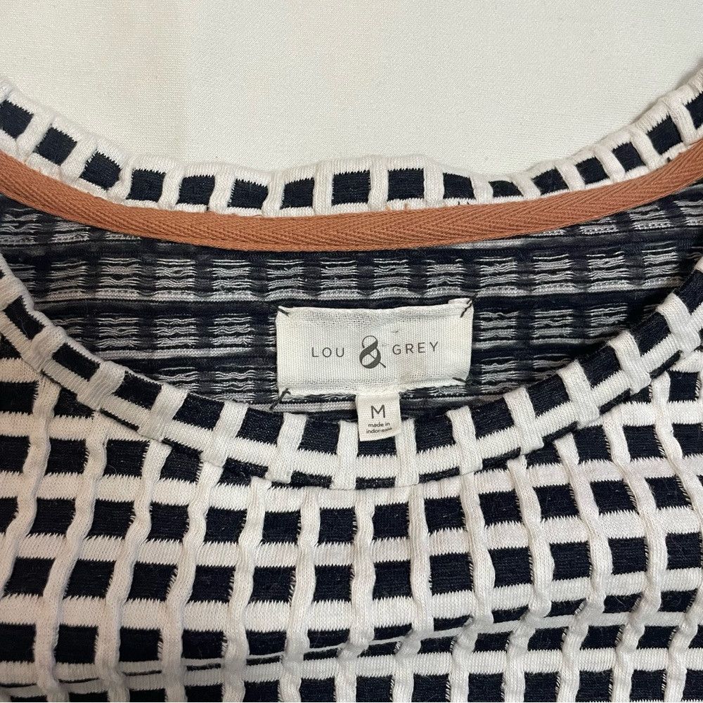 Lou & Grey Lou & Grey Cotton Black White 3/4 Sleeve Top Size M Size M / US 6-8 / IT 42-44 - 8 Thumbnail