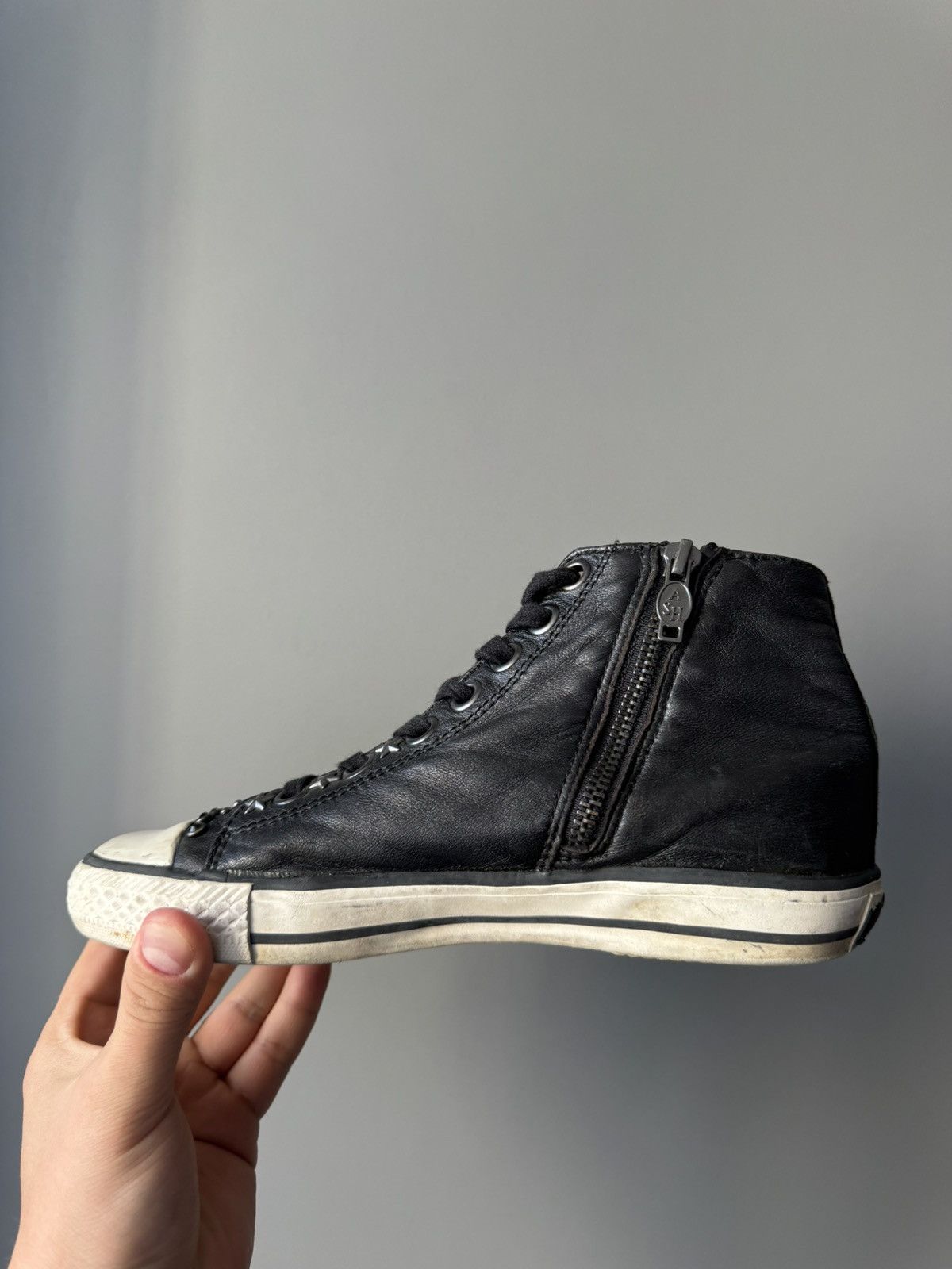 ASH ASH leather metallic inserts buttons high sneakers boots Size US 7 / IT 37 - 8 Thumbnail