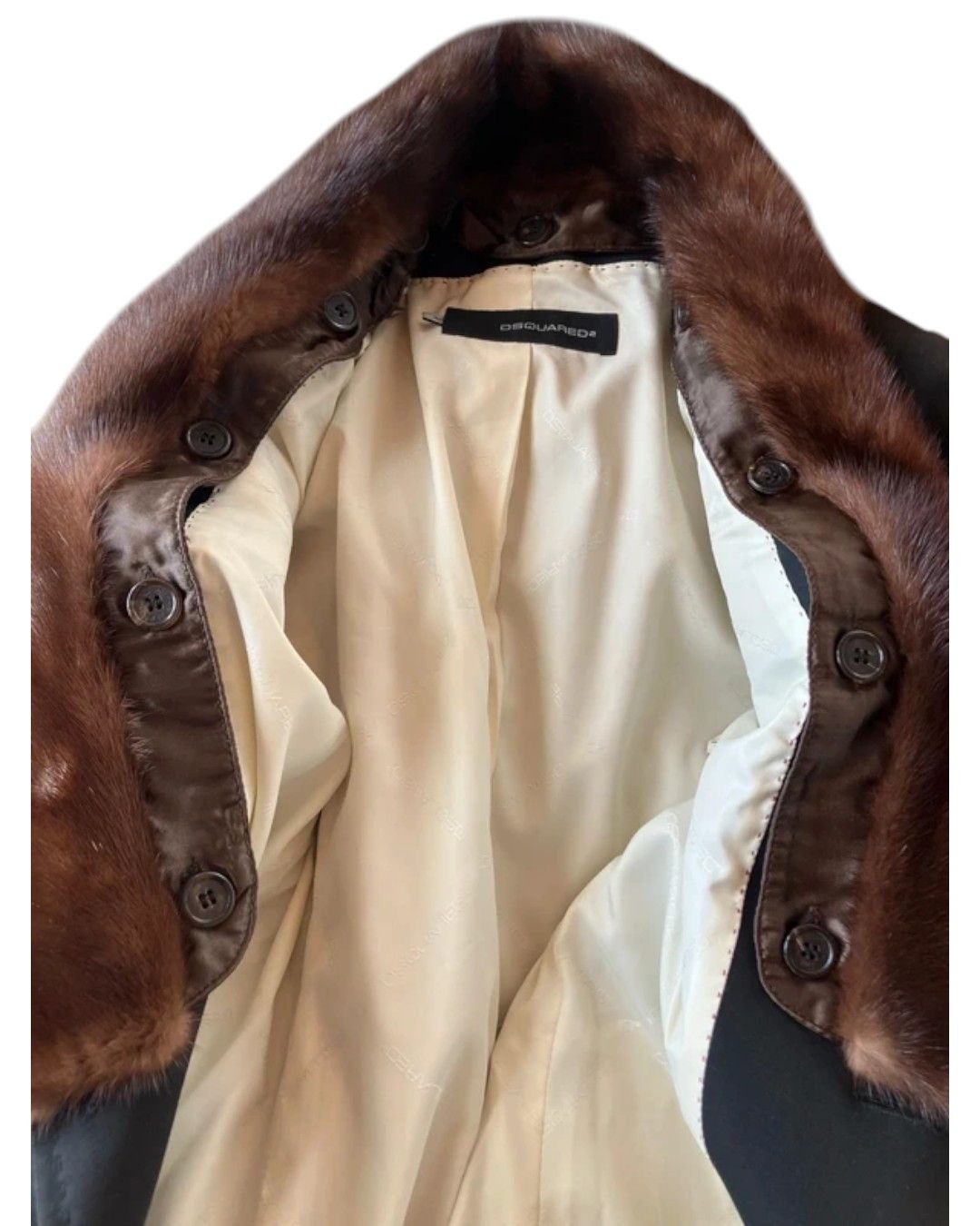 Dsquared2 MINK FUR COLLAR WOOL COAT Size M / US 6-8 / IT 42-44 - 4 Thumbnail