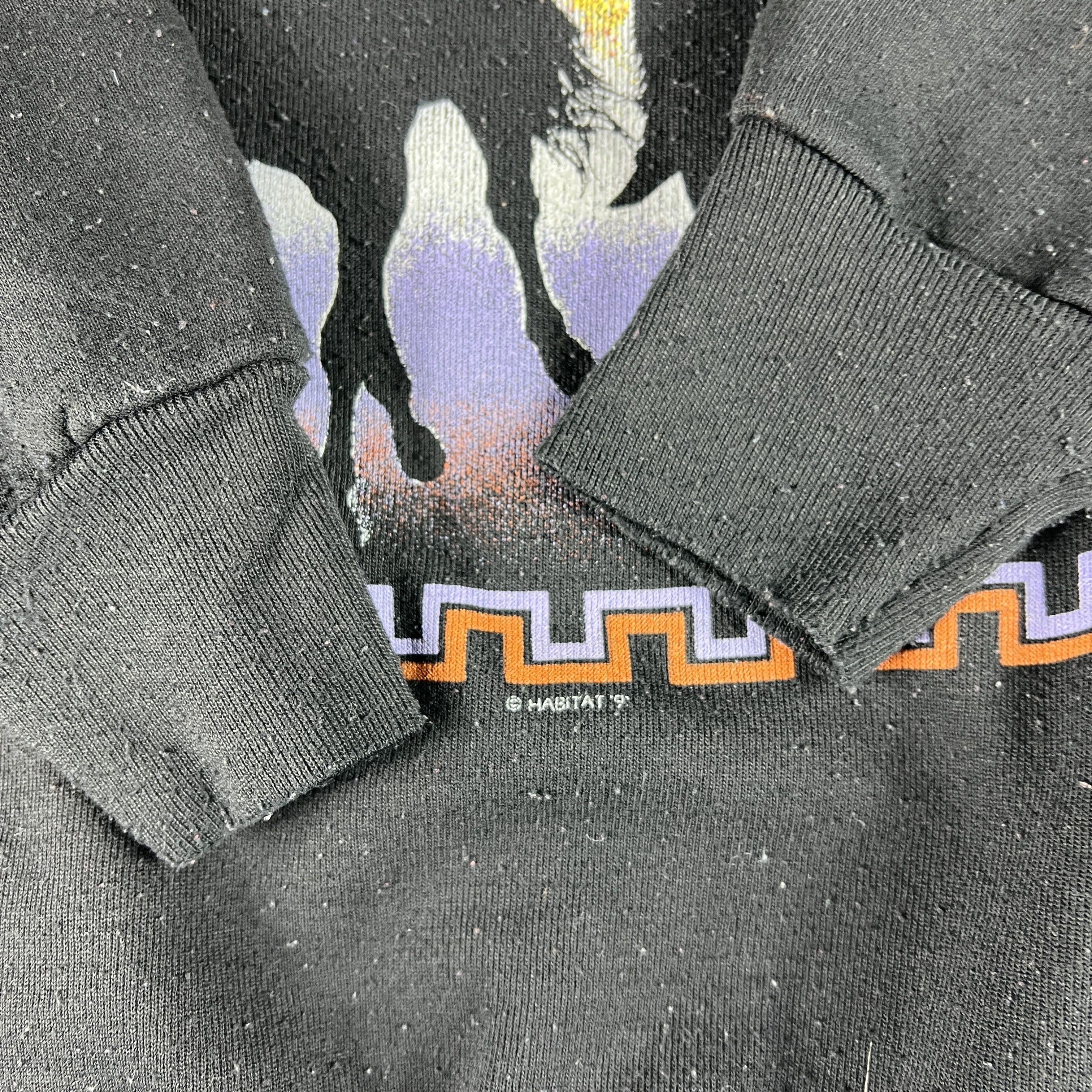 Habitat VTG Indigenous Native Sweatshirt Black Wrap Around Crewneck Size US S / EU 44-46 / 1 - 5 Thumbnail