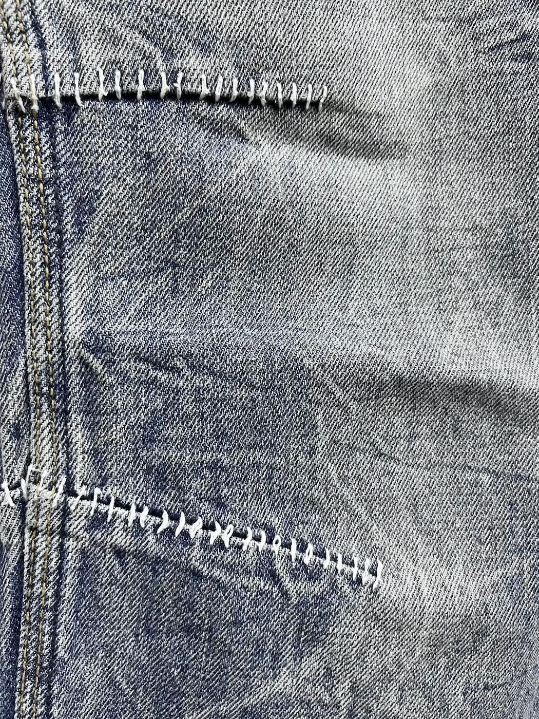 Seditionaries Distressed Studded Tribal Tattoo Slanted Pocket Denim Cargo Size US 31 - 11 Thumbnail