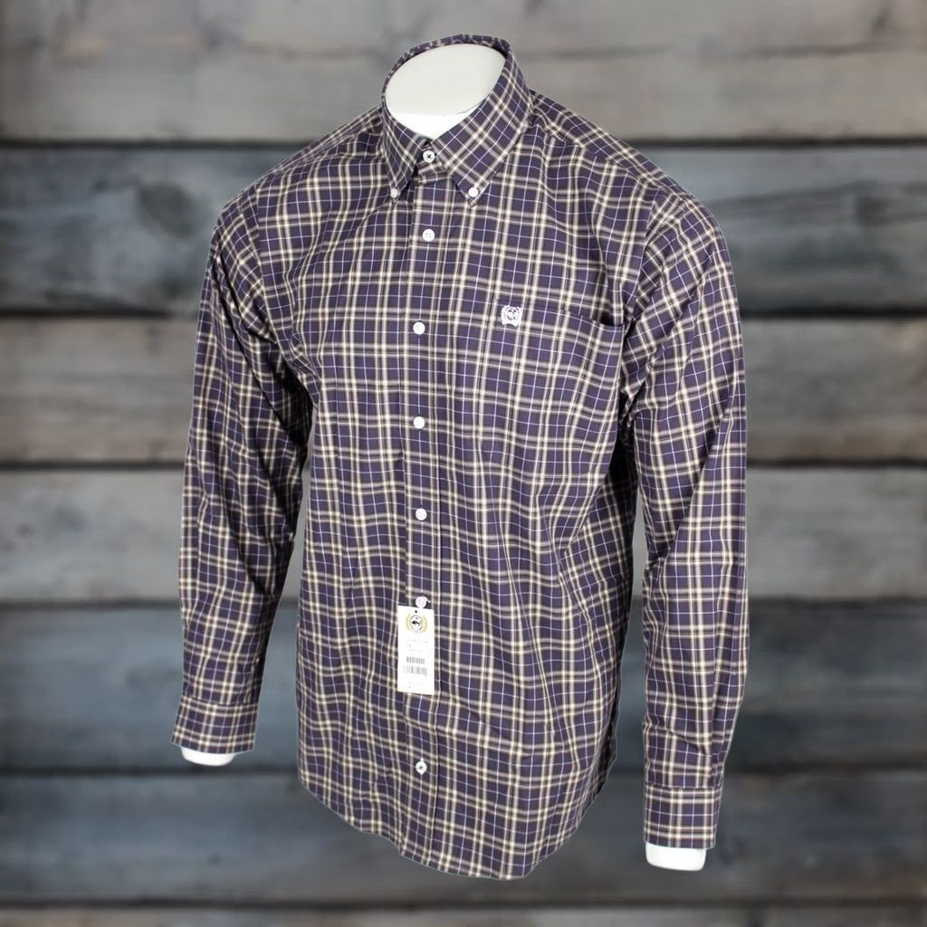 Vintage Cinch Men's Plaid Print Long Sleeve Button-Down Western Shirt S Purple Size US S / EU 44-46 / 1 - 1 Thumbnail