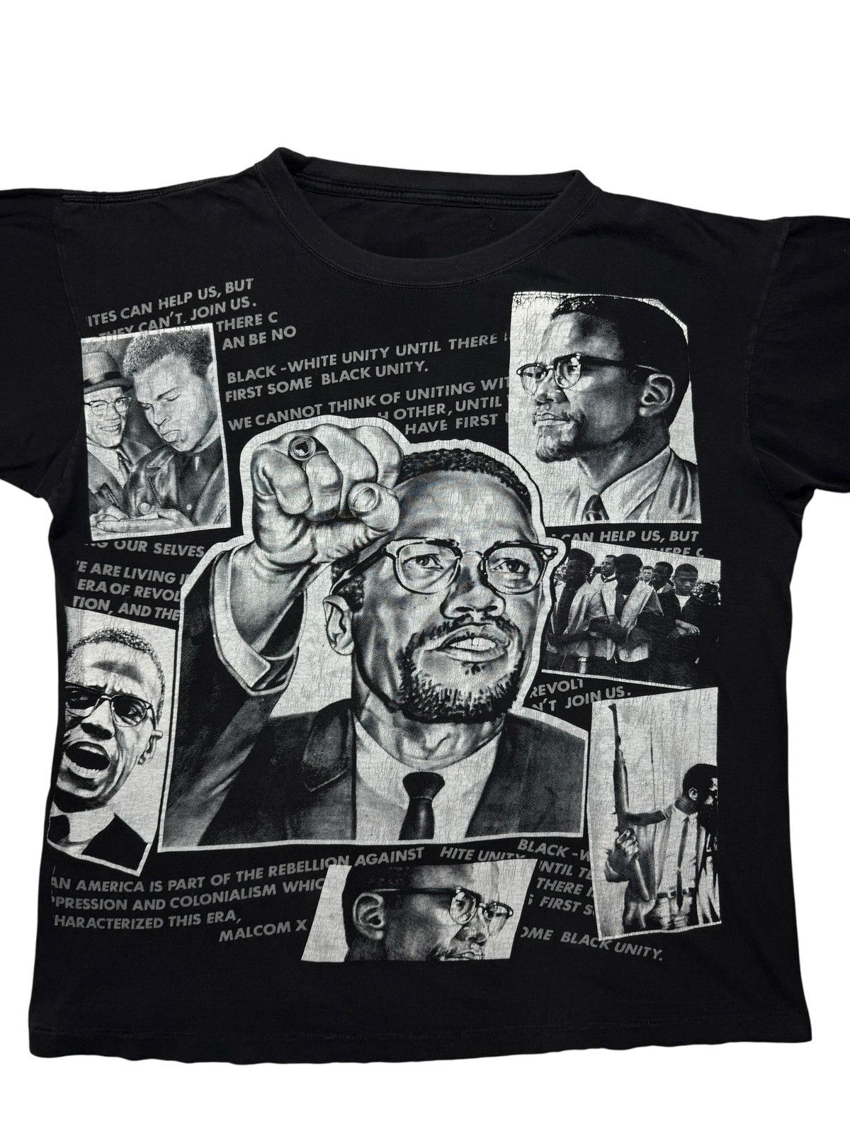 Vintage Vintage 1990’s Malcolm X Rap Tee Shirt Size US XL / EU 56 / 4 - 2 Thumbnail