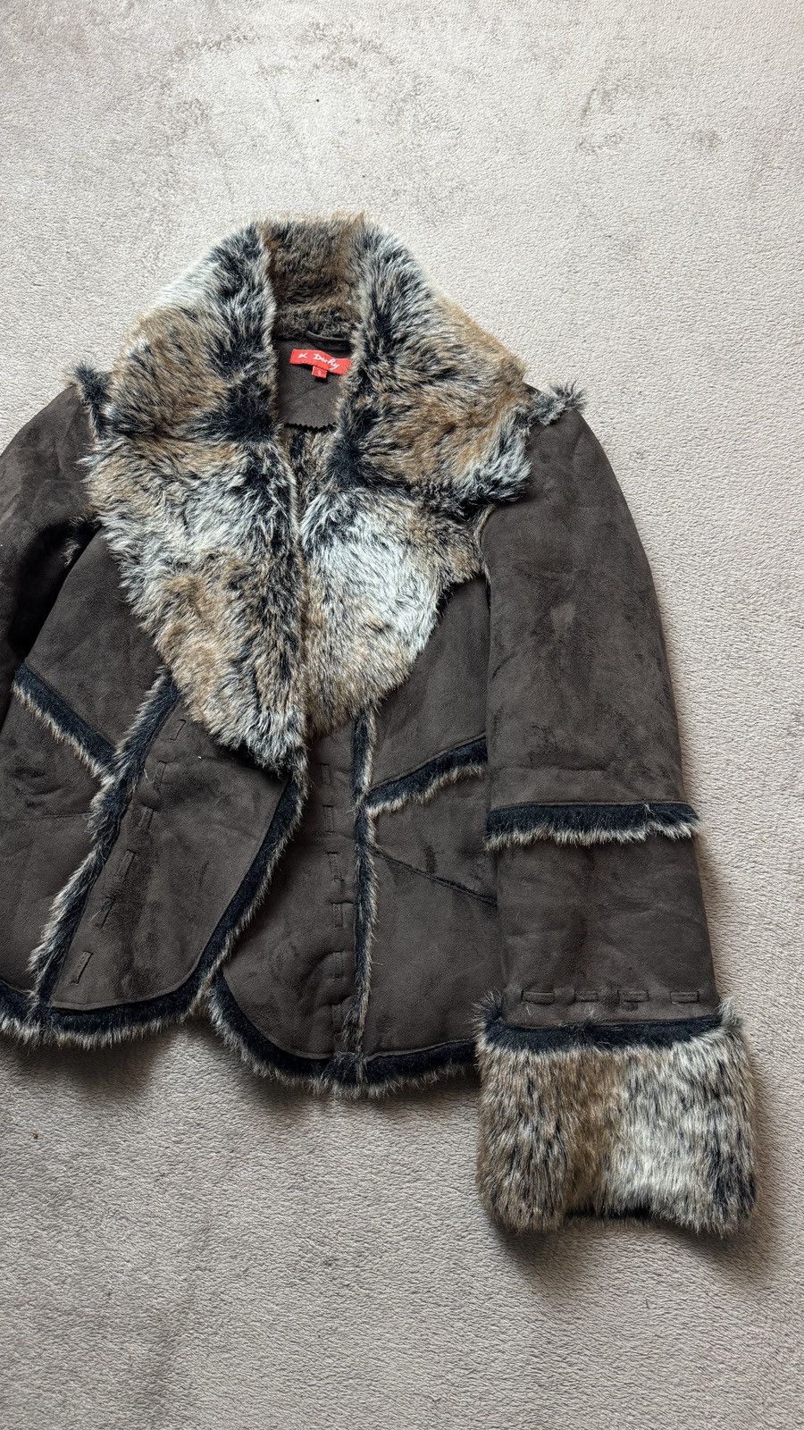 Vintage Y2K Faux Fur Coat Jacket balenciaga cdg boho Steampunk LGB Size S / US 4 / IT 40 - 4 Thumbnail