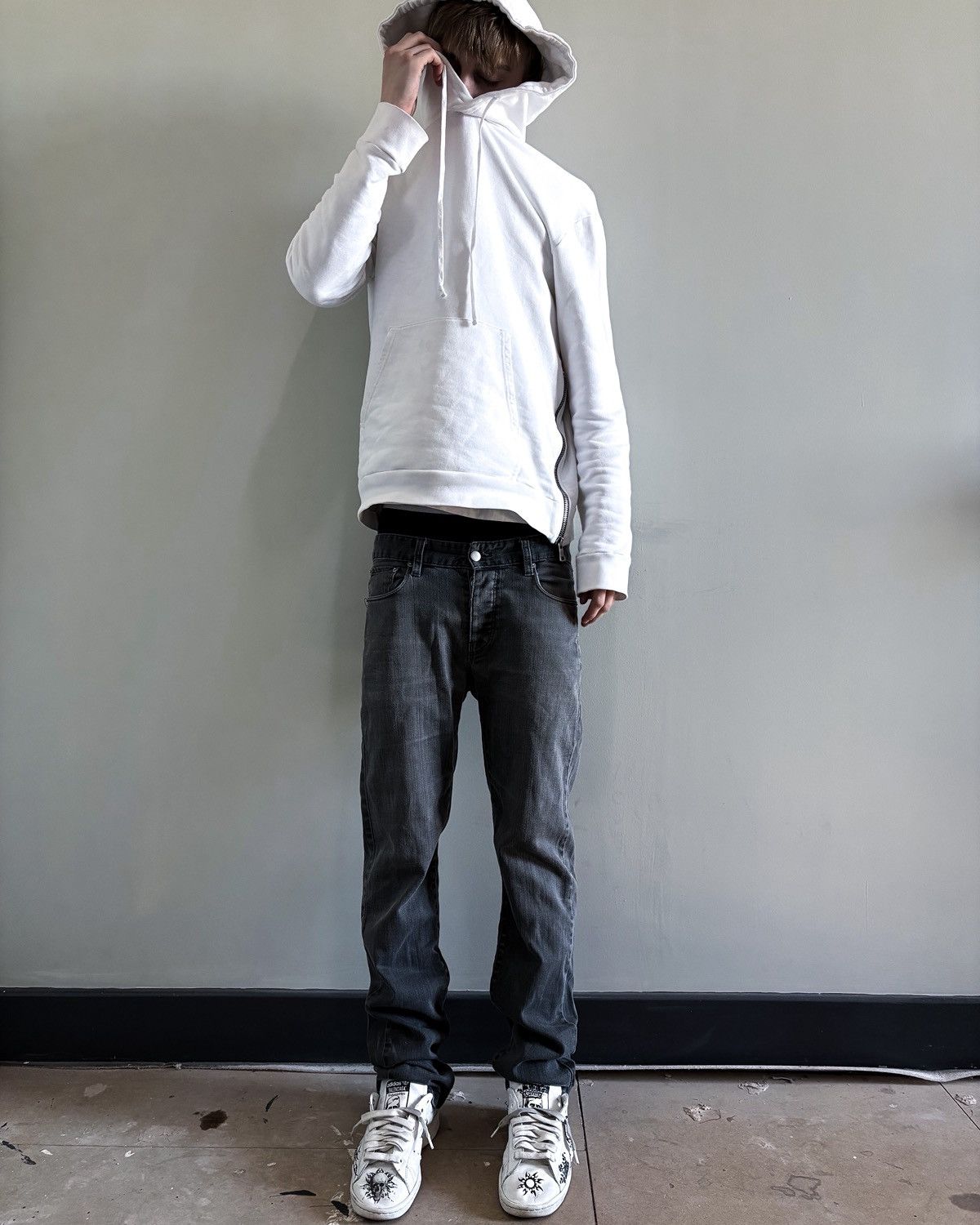 Balmain WHITE SIDE ZIP HOODIE Size US M / EU 48-50 / 2 - 2 Thumbnail