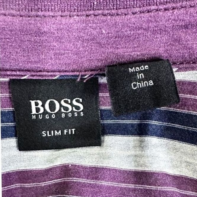 Hugo Boss HUGO BOSS Shirt Polo Slim Fit Adult XL Striped Purple Blue Rugby Men Size US XL / EU 56 / 4 - 3 Thumbnail