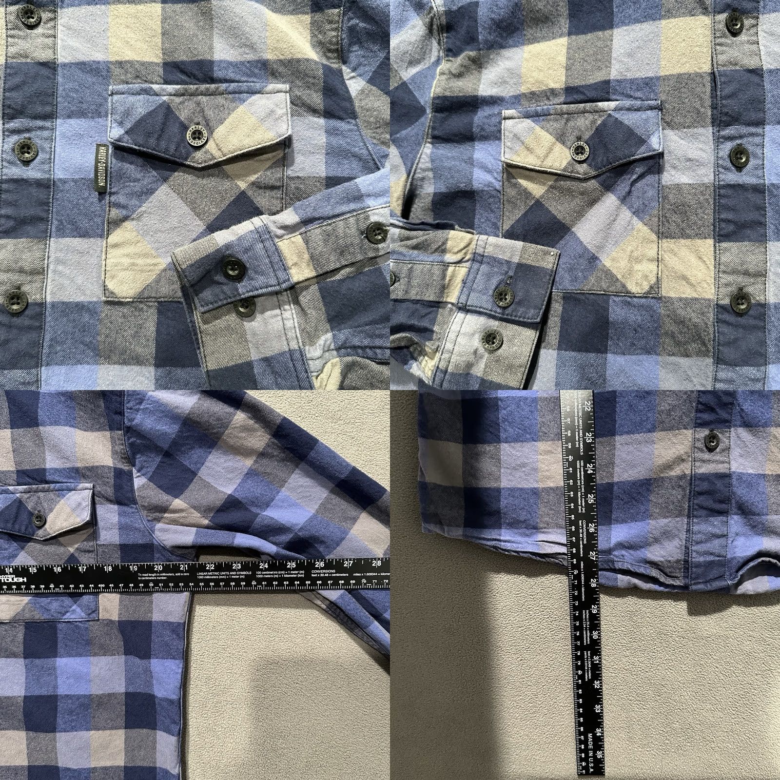 Harley Davidson Harley Davidson Shirt Medium Blue Plaid Flennel Button Snap Down Long Sleeve Men Size US M / EU 48-50 / 2 - 8 Thumbnail