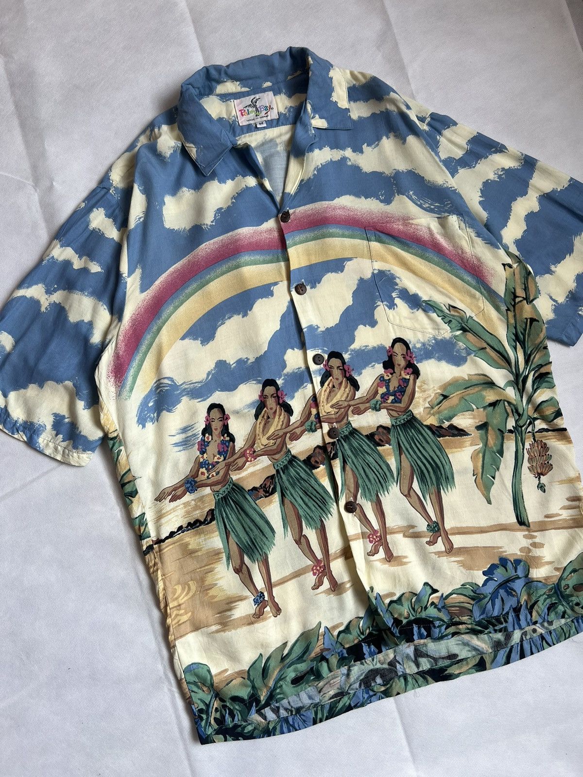 Mambo Vintage 90s Palm Bay Overprint Hawaiian Button Up Size US M / EU 48-50 / 2 - 2 Thumbnail