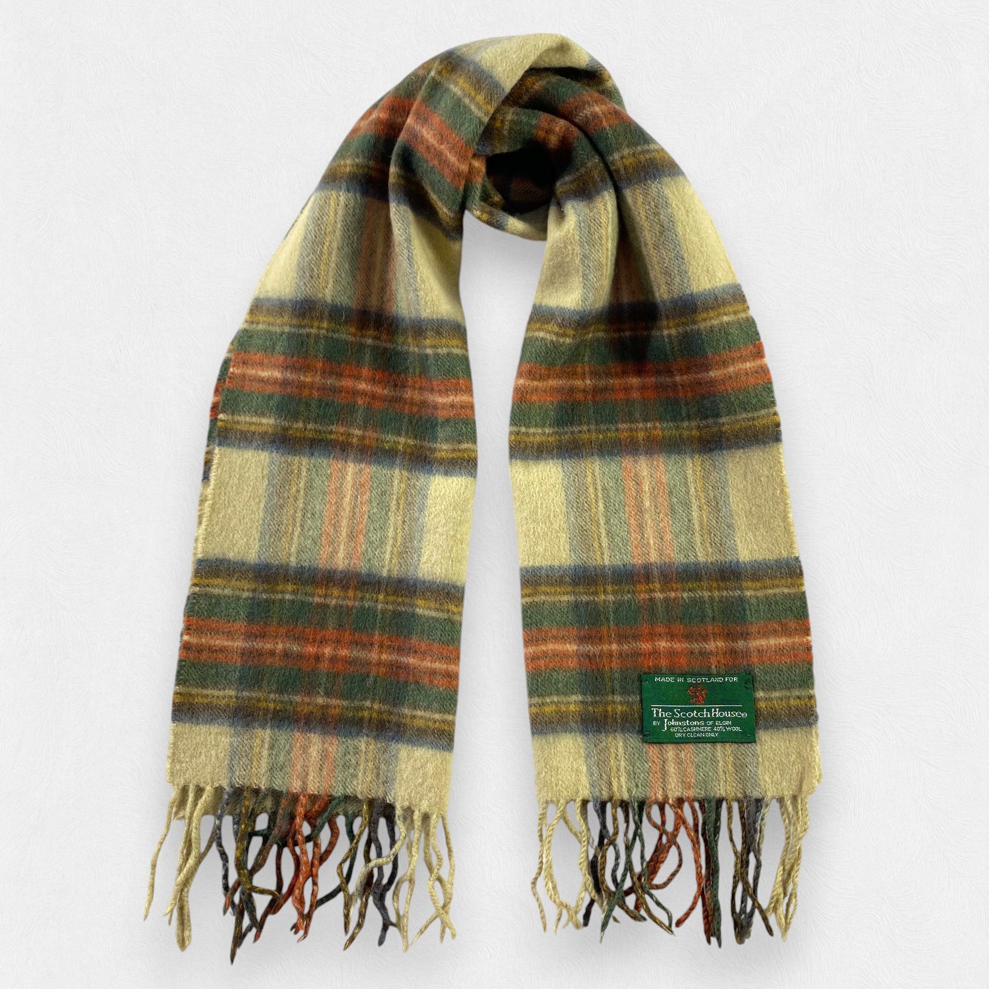 Johnstons Of Elgin × Vintage Plaid Johnstons Of Elgin Scarf