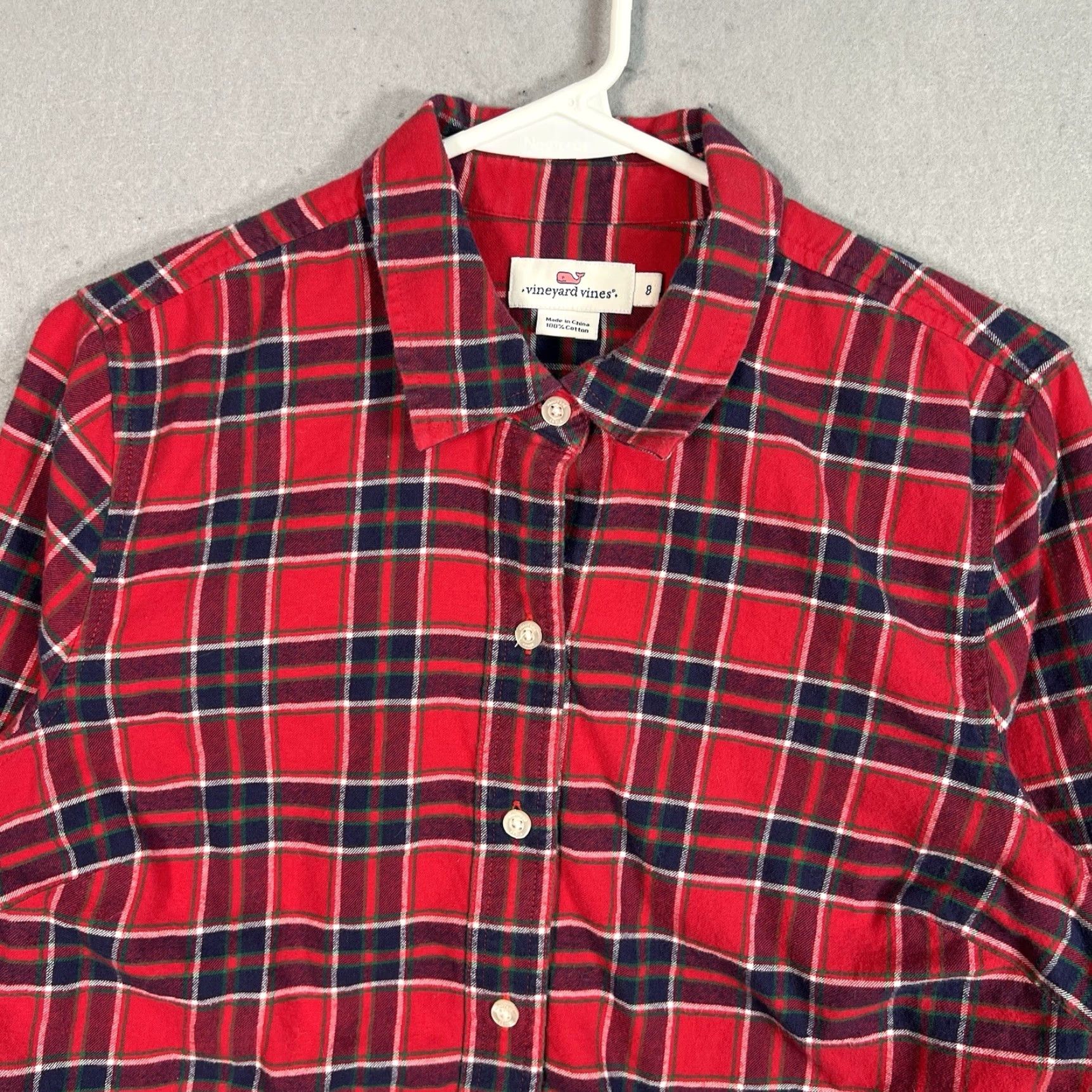 Vineyard Vines Vineyard Vines Plaid Flannel Button Up Shirt Womens 8 Red Long Sleeve Cotton Size M / US 6-8 / IT 42-44 - 4 Thumbnail