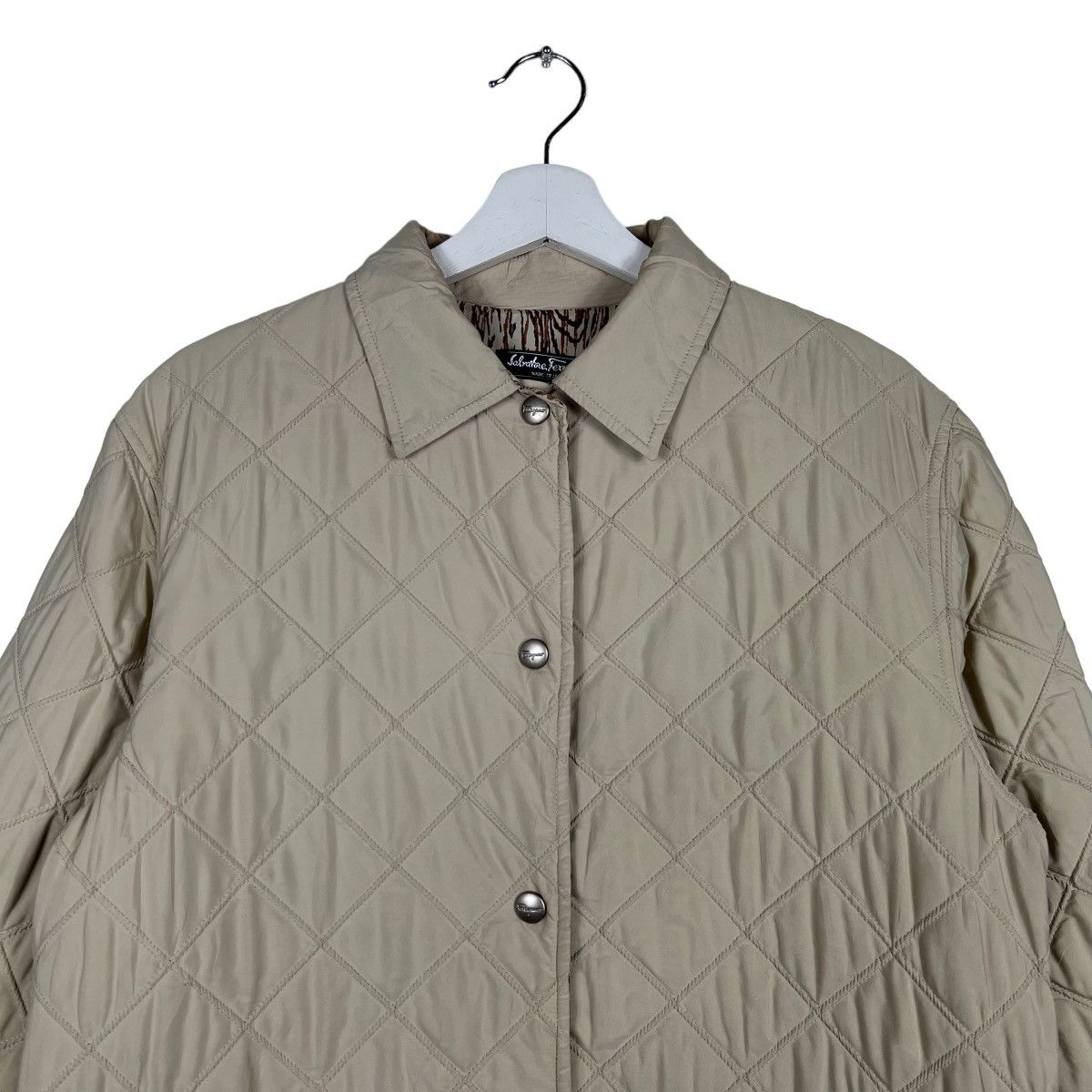 Salvatore Ferragamo 🔥 SALVATORE FERRAGAMO QUILTED DIAMOND JACKET MADE IN ITALY Size US M / EU 48-50 / 2 - 4 Thumbnail