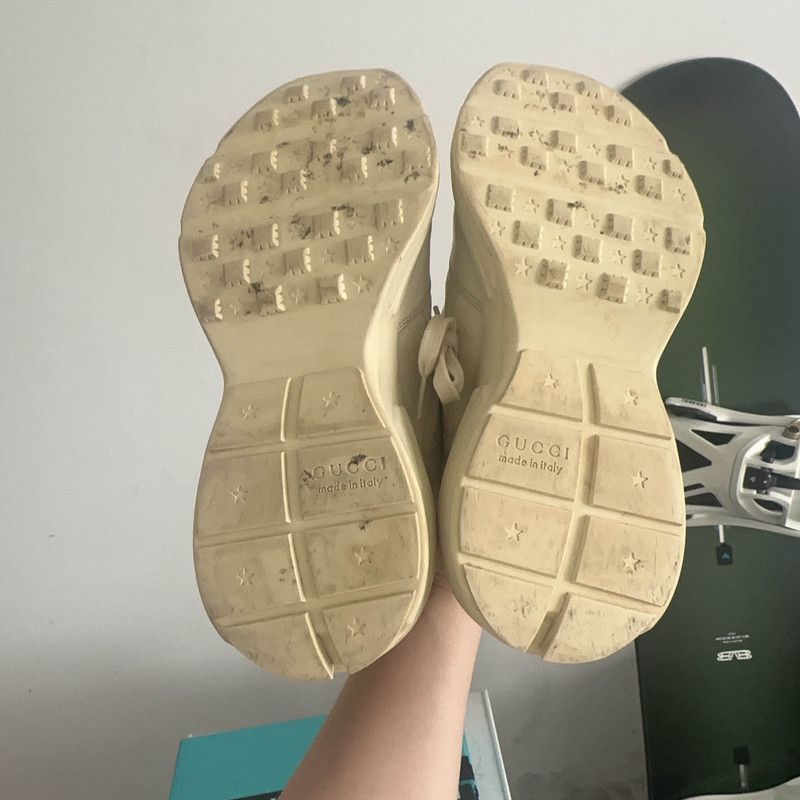 Gucci Gucci Rhyton Logo Daddy Sneakers in Ivory White - Size US 9.5 / EU 42-43 - 4 Thumbnail