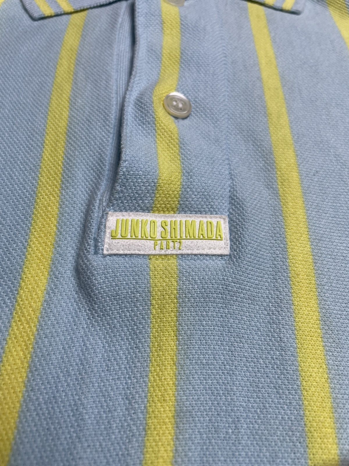 Junko Shimada 1990’s Junko Shimada - Long Stripe Pattern Polo Shirt Size US M / EU 48-50 / 2 - 8 Thumbnail
