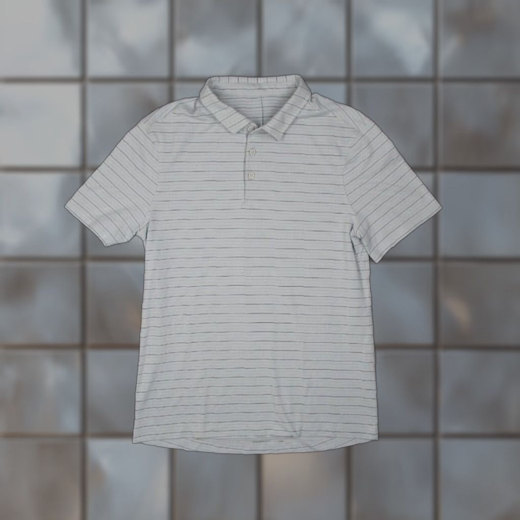 Lululemon Lululemon Shirt Mens Small Gray Stripe Polo Stretch Active Work Performance Golf Shirt Size US S / EU 44-46 / 1 - 1 Thumbnail