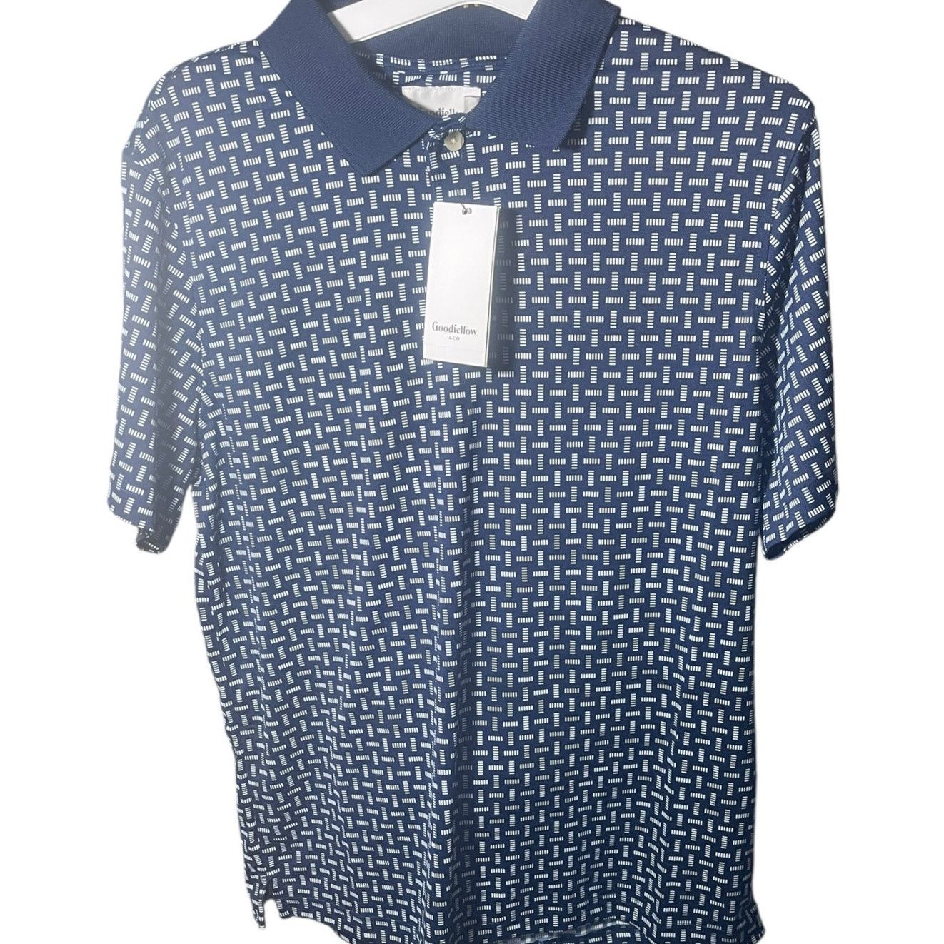 Other Goodfellow Men’s Blue with White Print Polo Size Large NWT Size US L / EU 52-54 / 3 - 1 Thumbnail