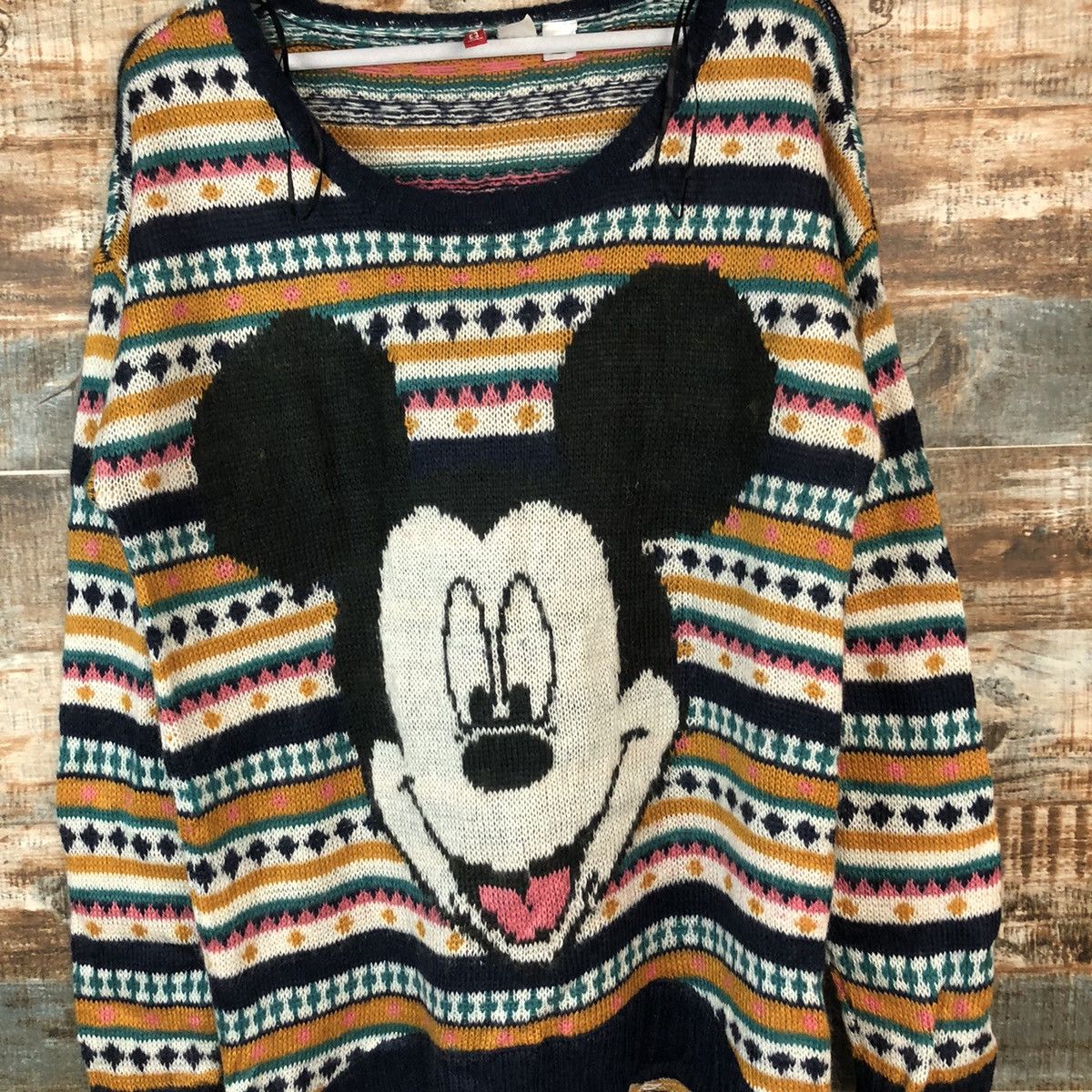 Disney × Homespun Knitwear × Mickey Mouse H&M Disney mickey mouse Brown Knitwear #A2049 Size XL / US 12-14 / IT 48-50 - 5 Thumbnail