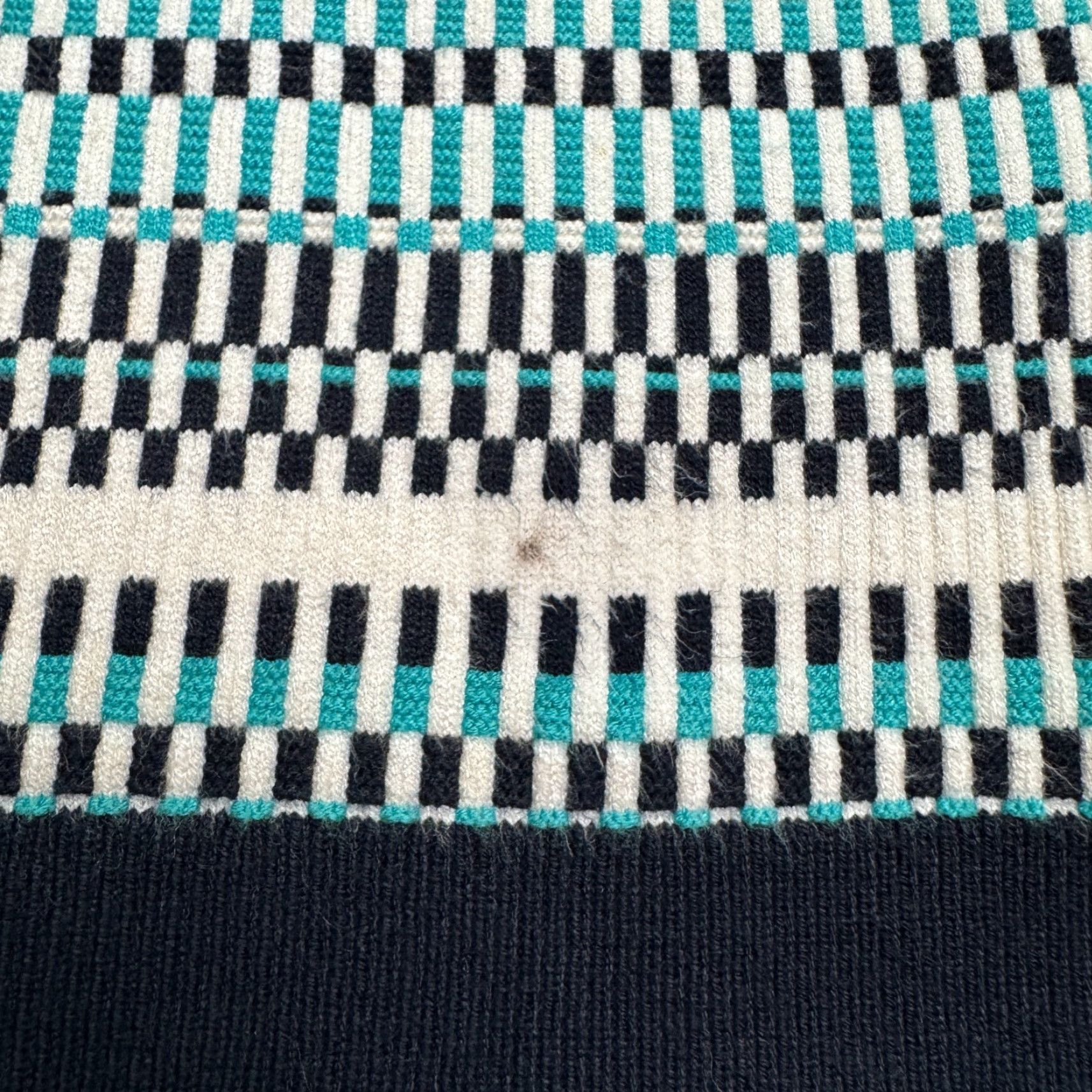Karen Millen Karen Miller Textured Knit Midi Shift Dress Womens L Black Teal Geometric Size L / US 10 / IT 46 - 5 Thumbnail