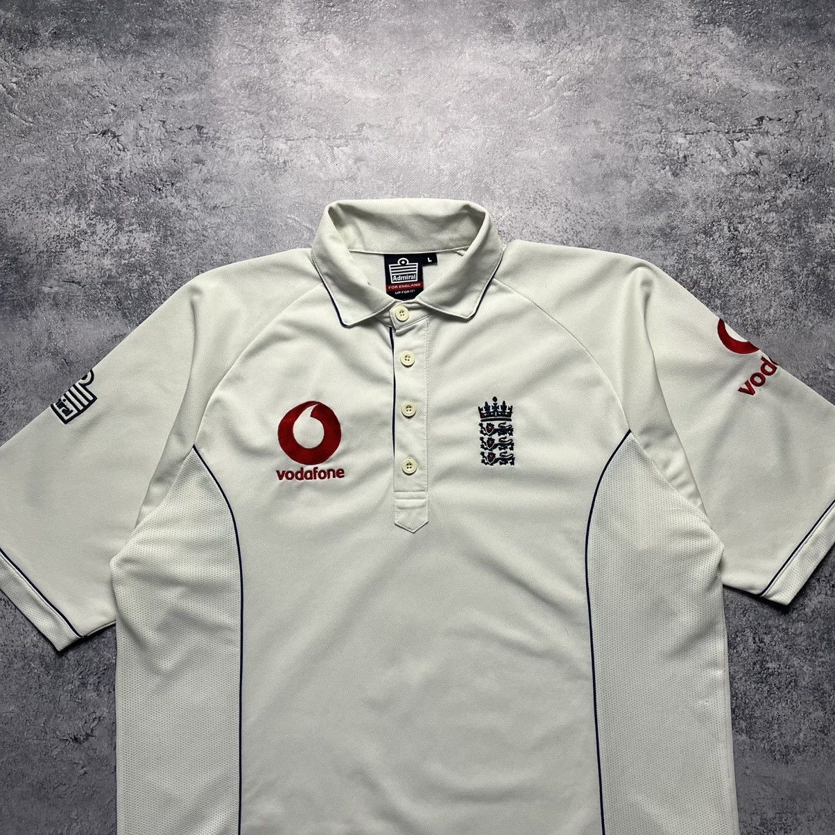Other Vintage Admiral England Cricket Polo Jersey Vodafone Y2K Size US L / EU 52-54 / 3 - 2 Thumbnail