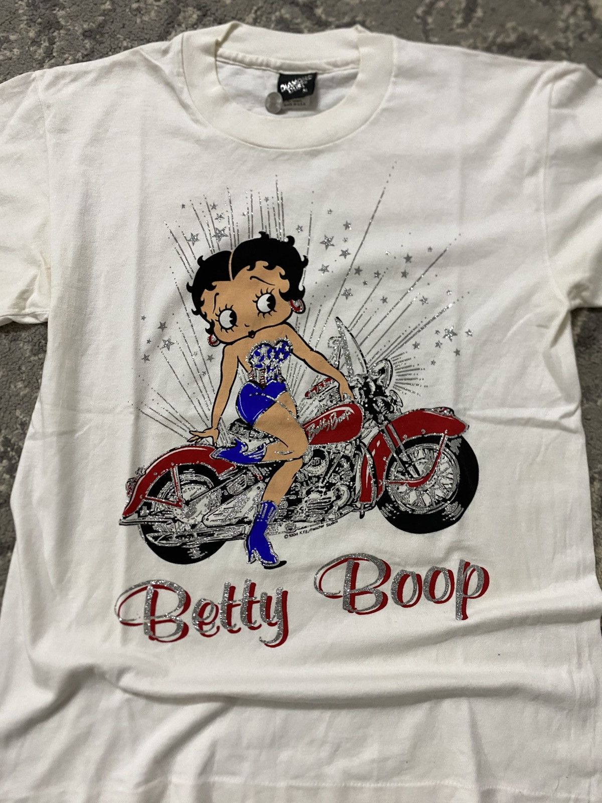 Vintage BETTY BOOP 90’s HARLEY DAVIDSON GLITERS Size US M / EU 48-50 / 2 - 2 Thumbnail