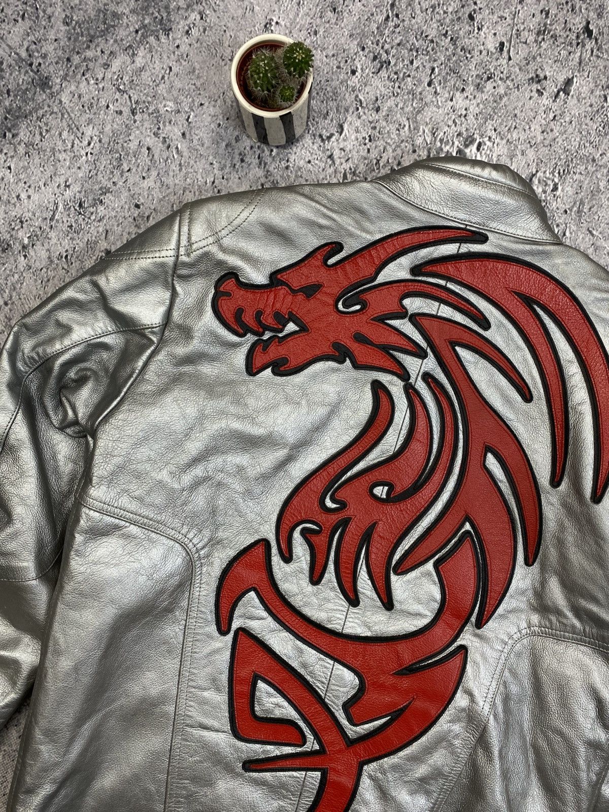 Japanese Brand × Vintage Leather Jacket Racing Dragon Streetwear USA Size US M / EU 48-50 / 2 - 8 Thumbnail